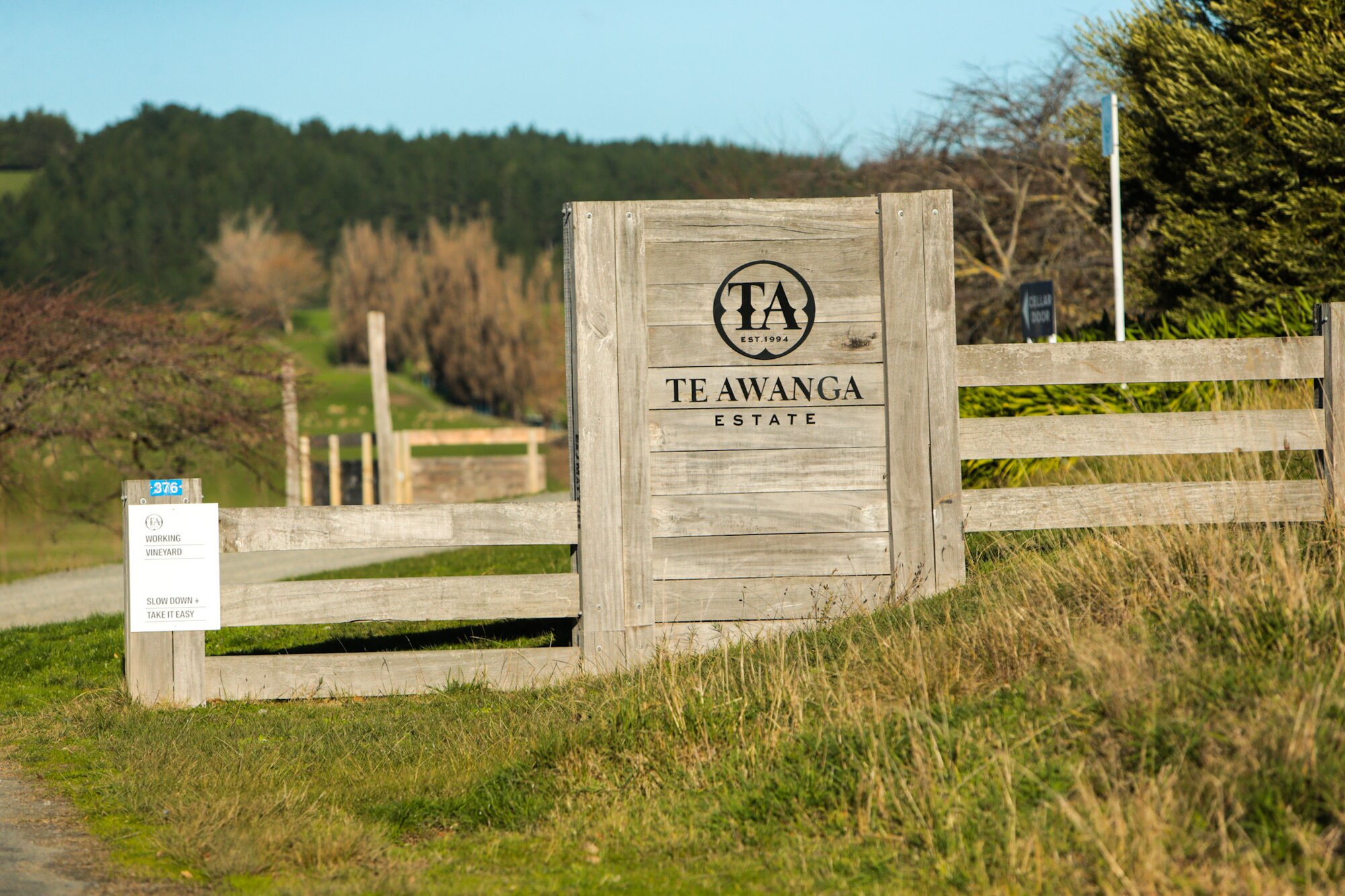 The gate at Te Awanga Estate. Photo / Paul Taylor
