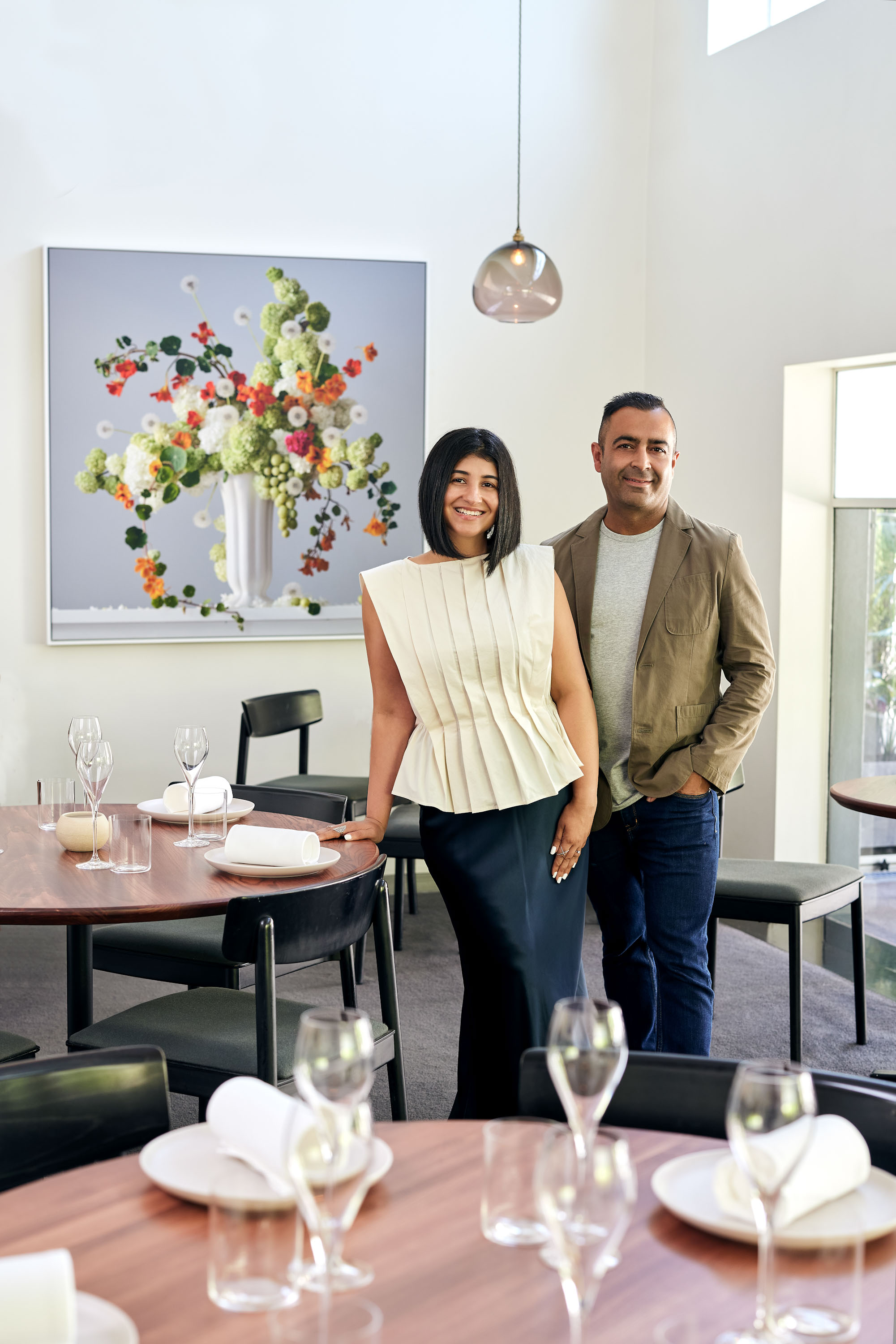 Chand and Sid Sahrawat in the dining room of Anise, previously Sid at the French Cafe. Photo / Babiche Martens