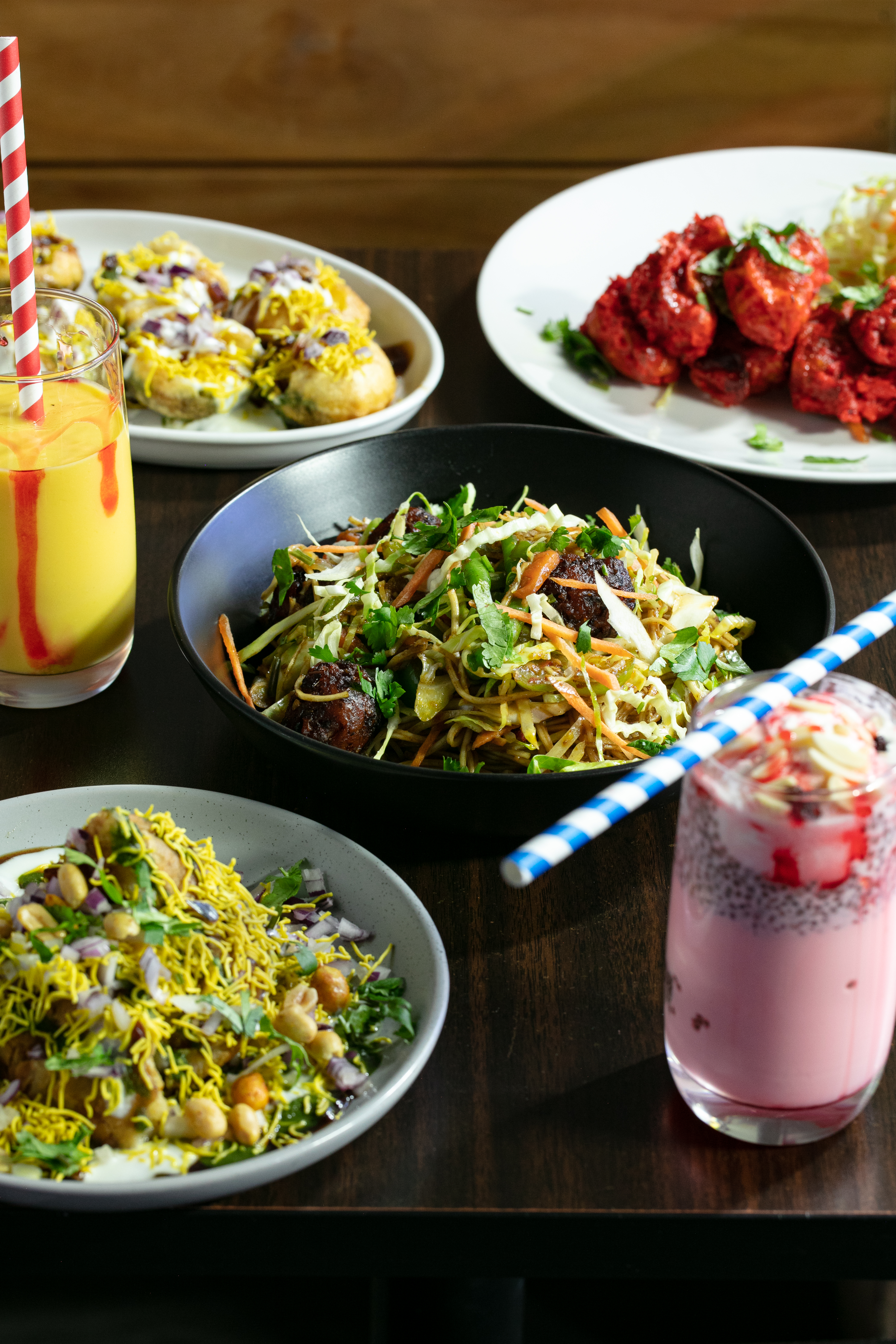 The samosa chaat, the tandoori momo and the dahi puri from the menu at Nepalese/Indian restaurant Eggs and More in Sandringham. Photo / Babiche Martens