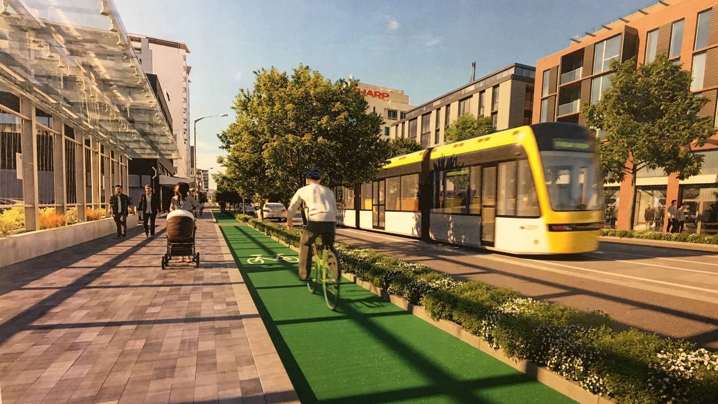 Let's Get Wellington Moving includes plans for mass rapid transit from the city to the airport. Image / Supplied