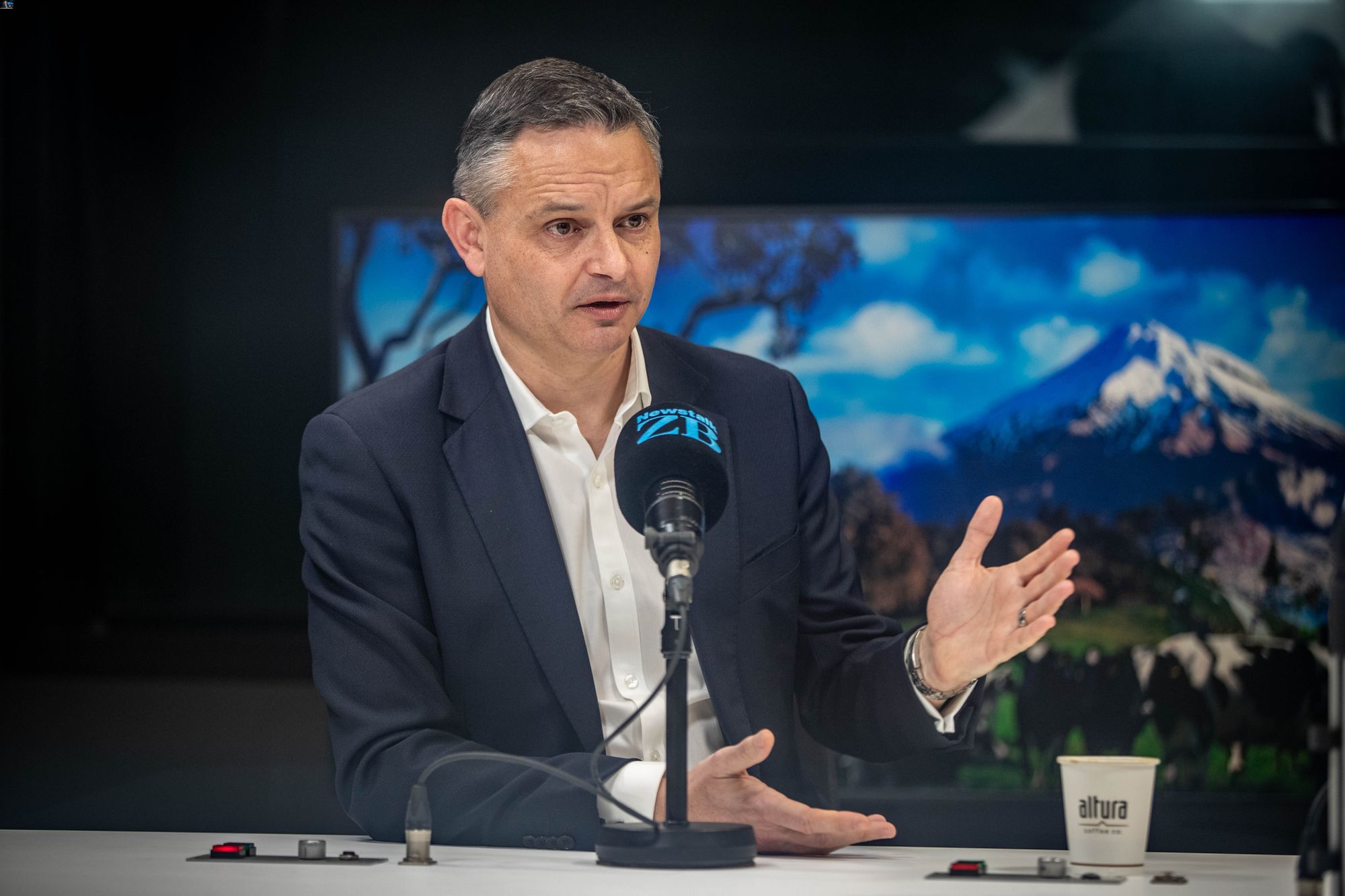 Green Party co-leader James Shaw at the Newstalk ZB Mike Hosking-hosted Leaders' Breakfast for minor parties. Photo / Michael Craig
