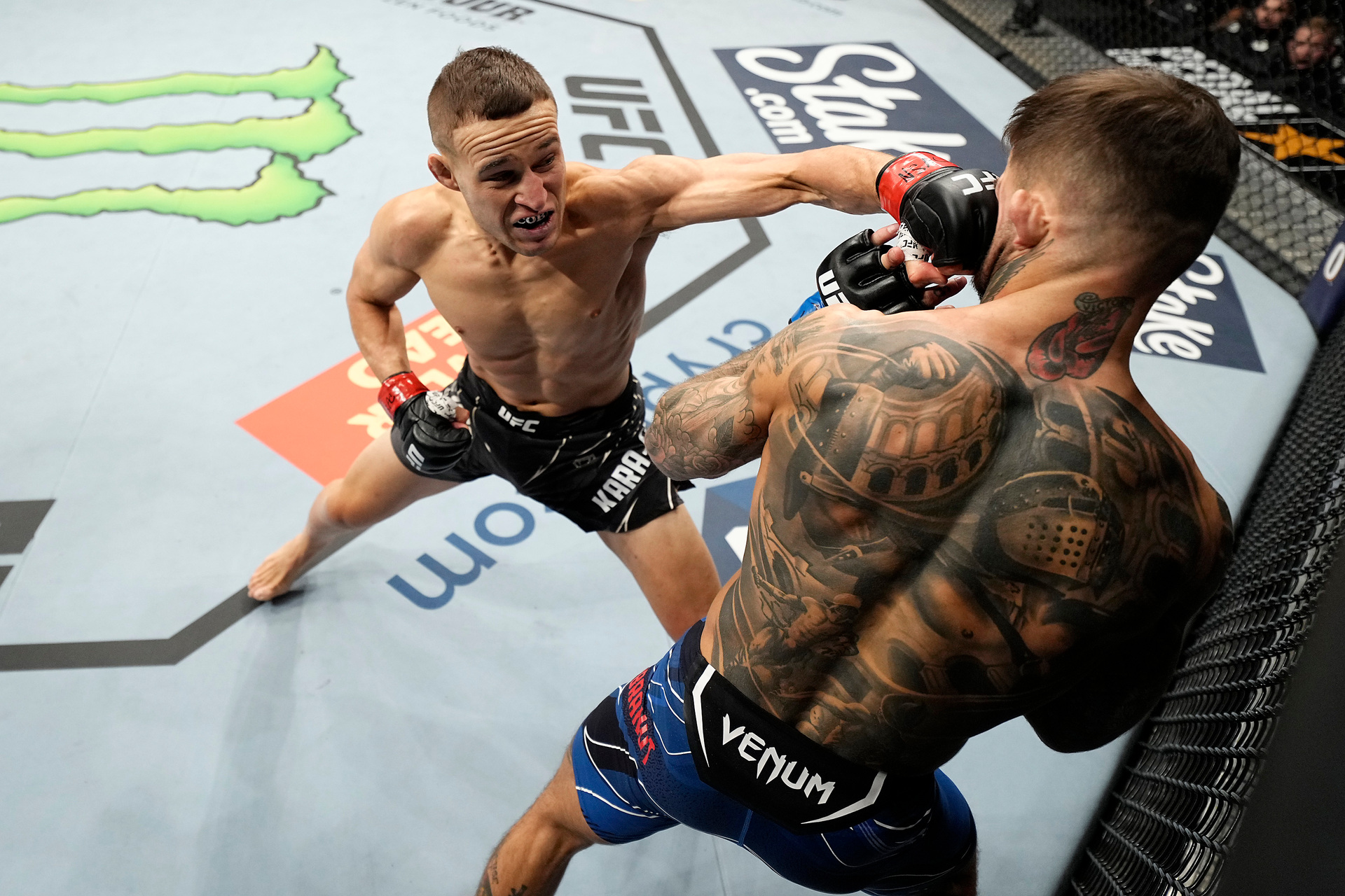 Kai Kara-France knocked former UFC bantamweight champion Cody Garbrandt out in the first round when they fought in late 2021. Photo / Jeff Bottari, Zuffa LLC