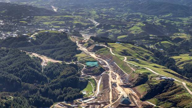 Construction work on Transmission Gully, north of Wellington. Photo / Mark Mitchell.
