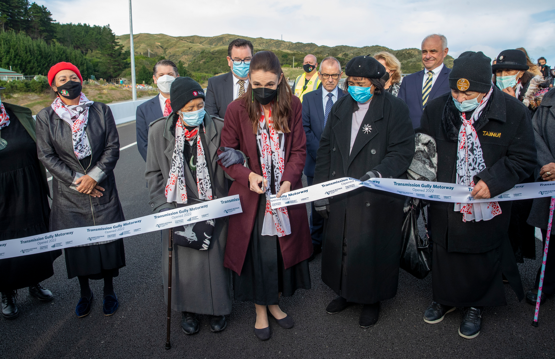 Former Prime Minister Jacinda Ardern cut the ribbon during the Transmission Gully opening ceremony in March last year. Photo / Mark Mitchell