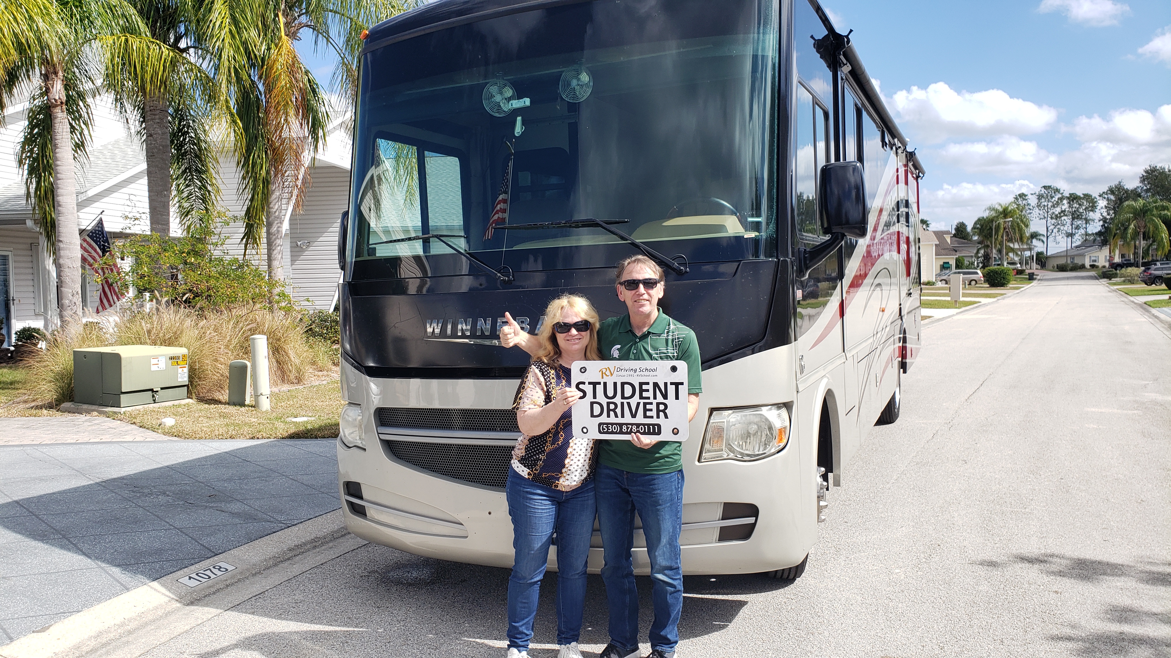 The Venesses drove a 10-year-old, 11-metre-long Winnebago Sightseer RV on their adventure. Photo / Simon & Susan Veness