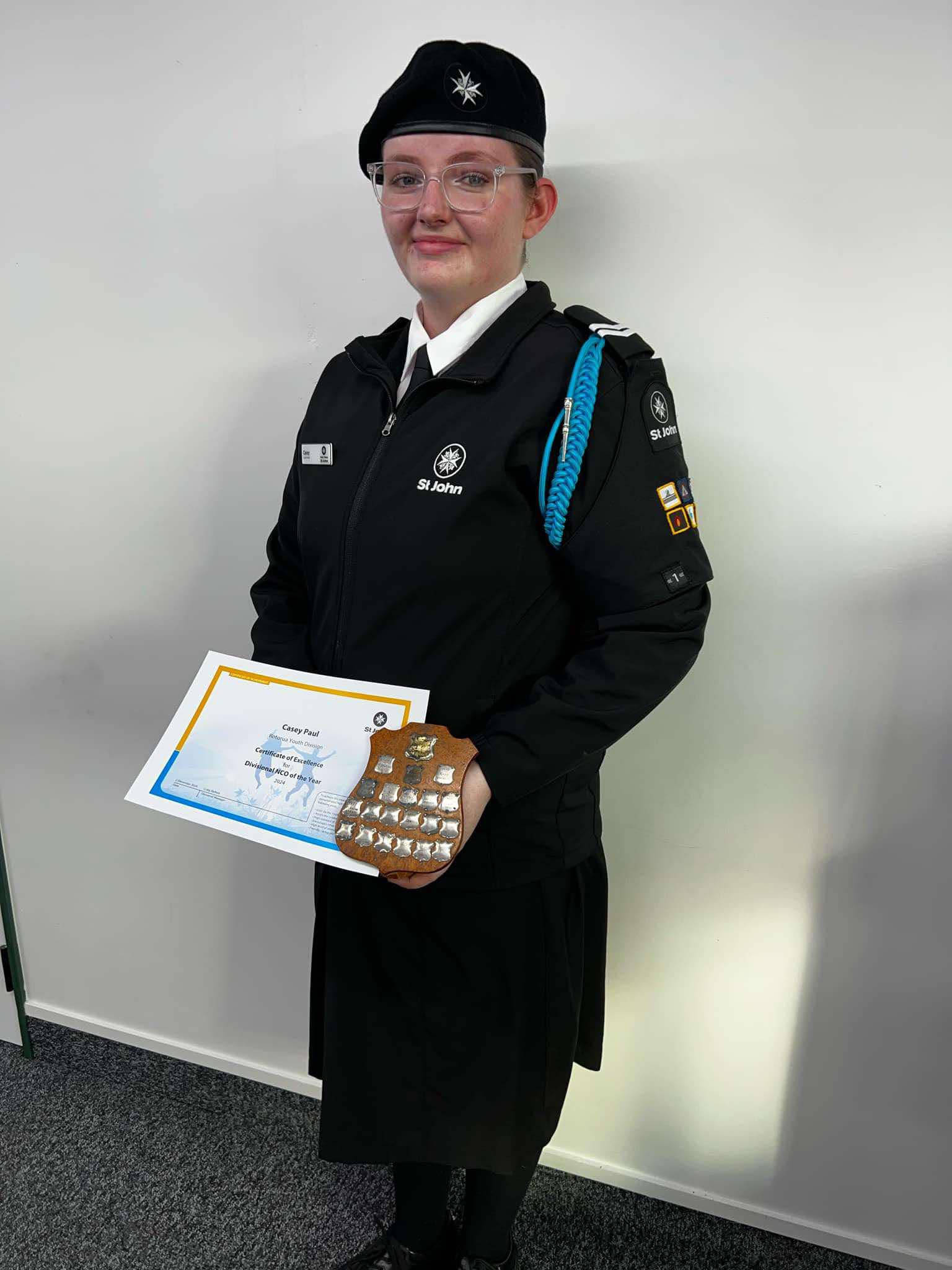 Casey Paul was named 2024 Lakes District St John Cadet of the Year. Photo / Supplied