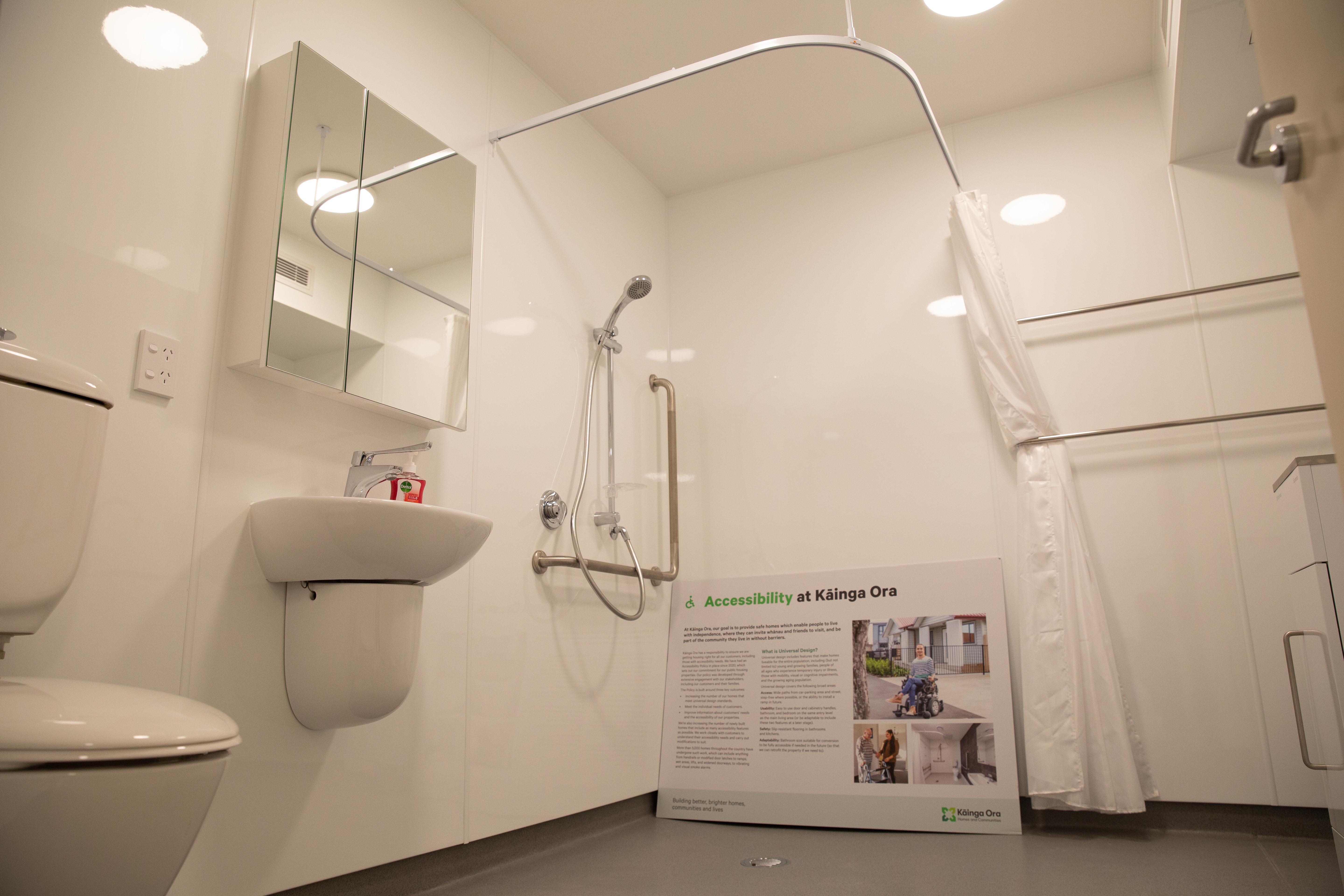 The ground-floor apartments have accessible bathrooms. Photo / Sylvie Whinray