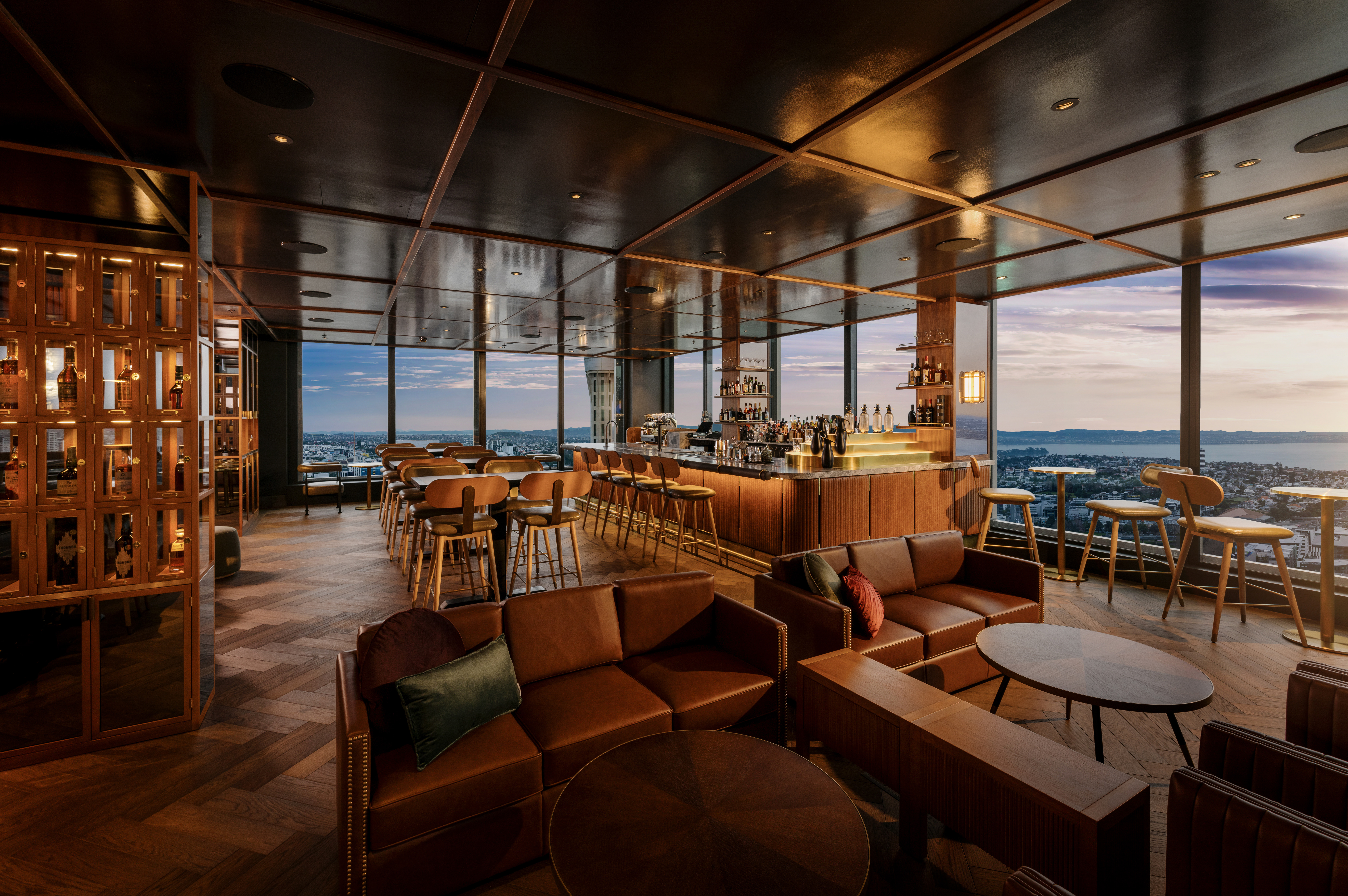 Bar Albert is poised on the 38th floor of the Voco hotel. Photo / Supplied
