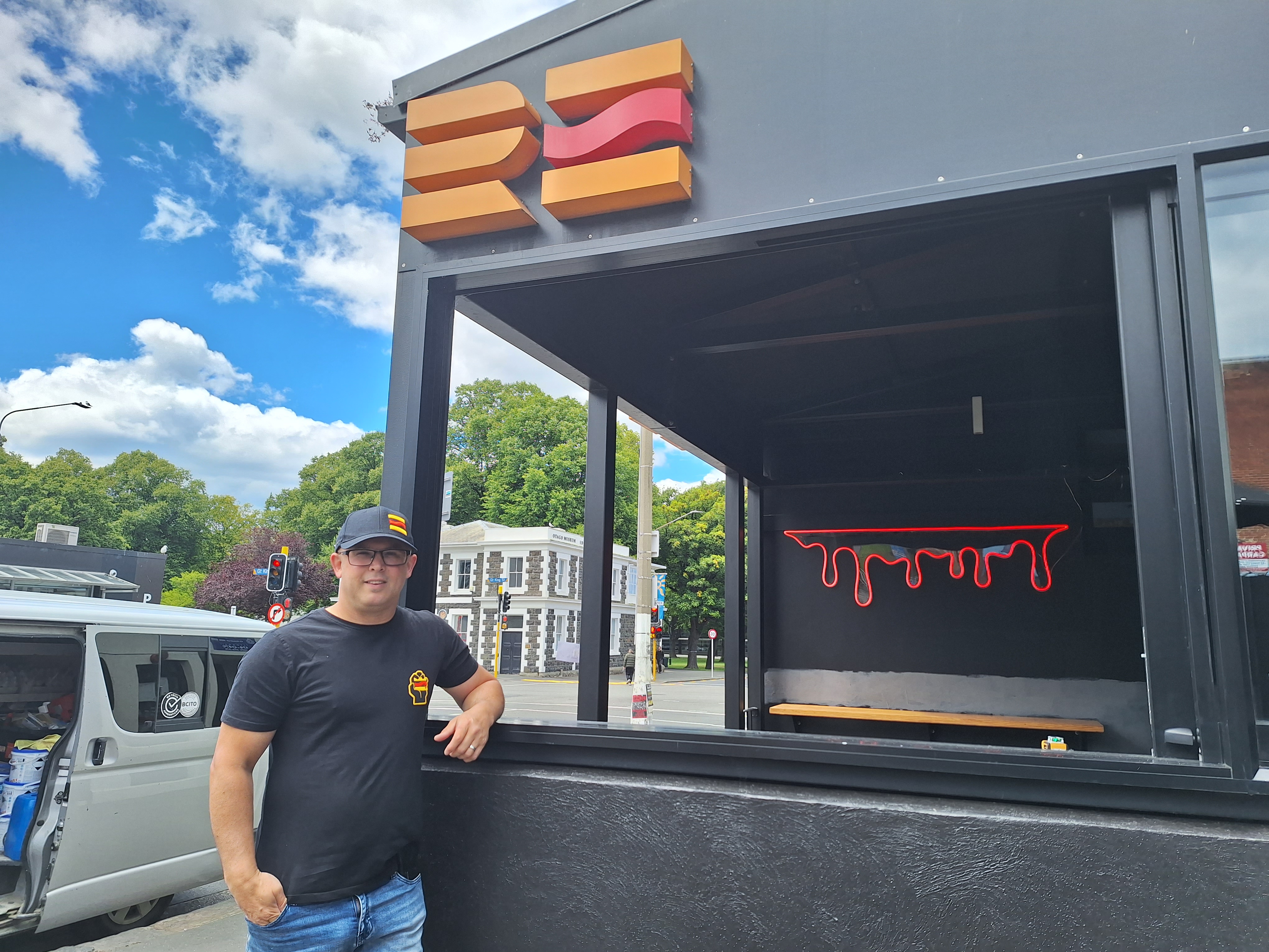 RE Burger founder Boris Reiber at the first of his restaurants that fast became a national franchise. Photo / Ben Tomsett