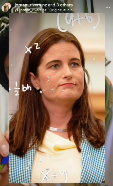 Nicola Willis, pictured in another private post in which Jordan Rivers takes aim at her over her announcement that Costco is setting up a second New Zealand store. That post did not use official Parliament footage and remains live.