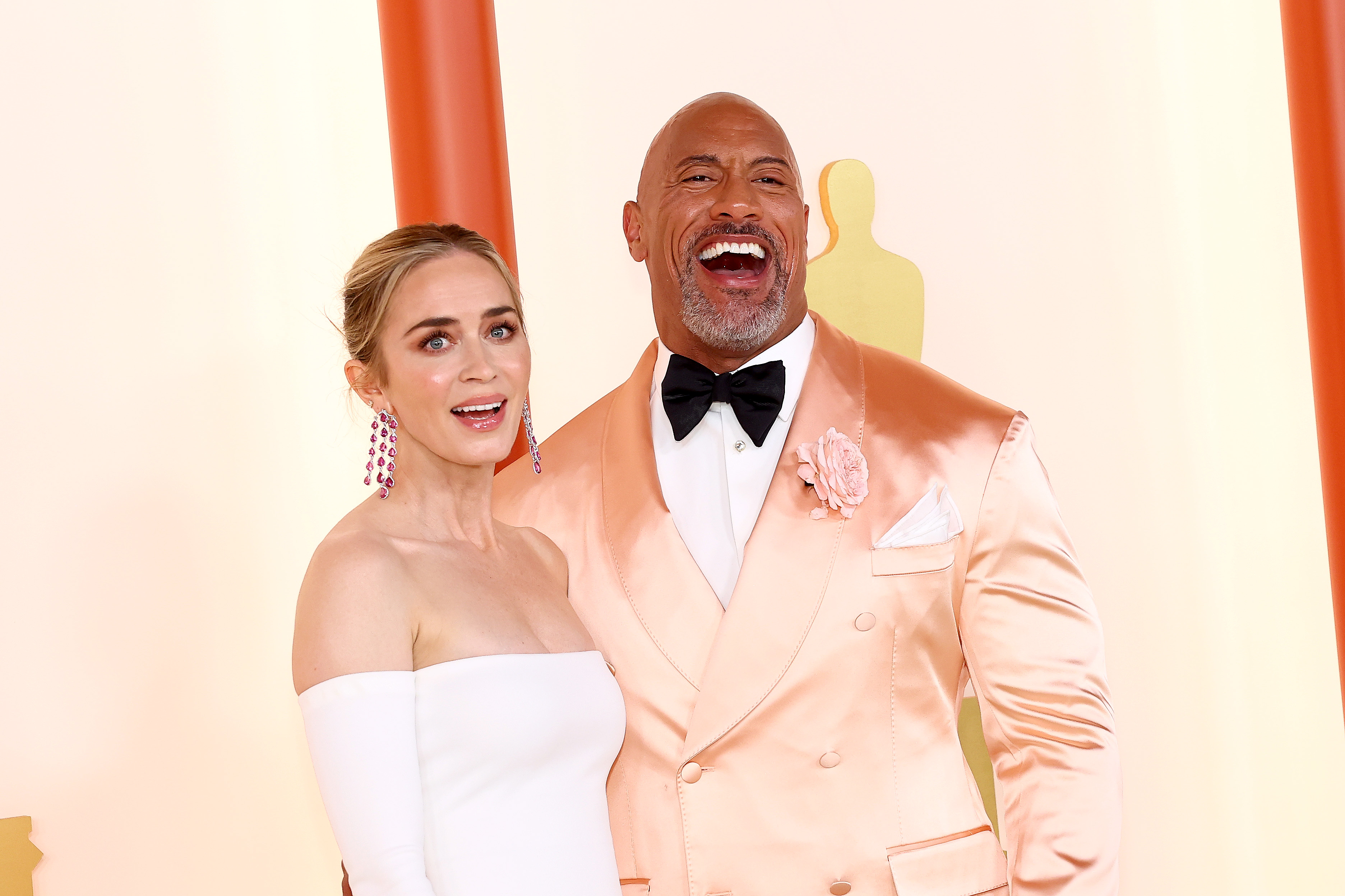 Emily Blunt and Dwayne Johnson attend the 95th Annual Academy Awards. Photo / Getty Images