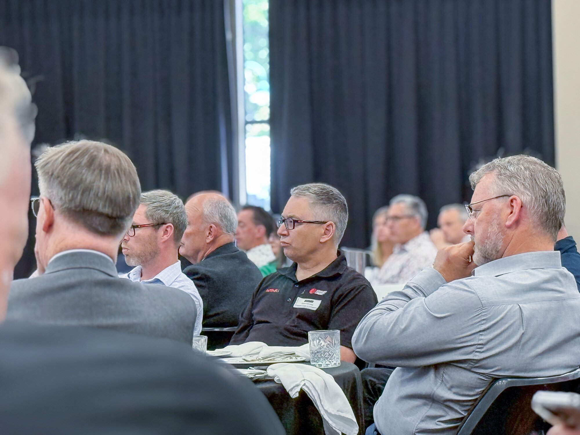  Business leaders watch a presentation of the latest Rotorua Business Pulse Survey. Photo / Supplied