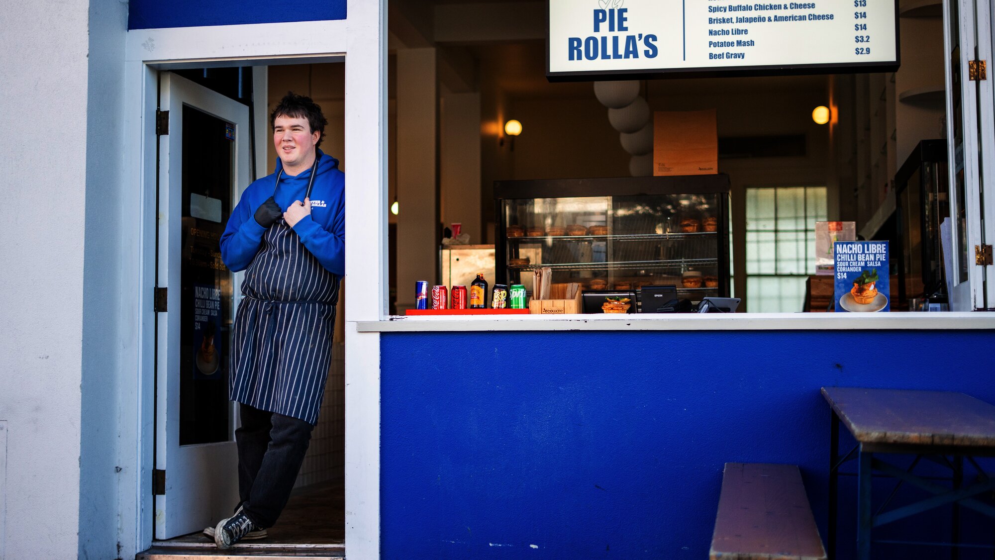 Chef and owner of Pie Rolla's, Lewis Mazza-Carson. Photo / Corey Fleming