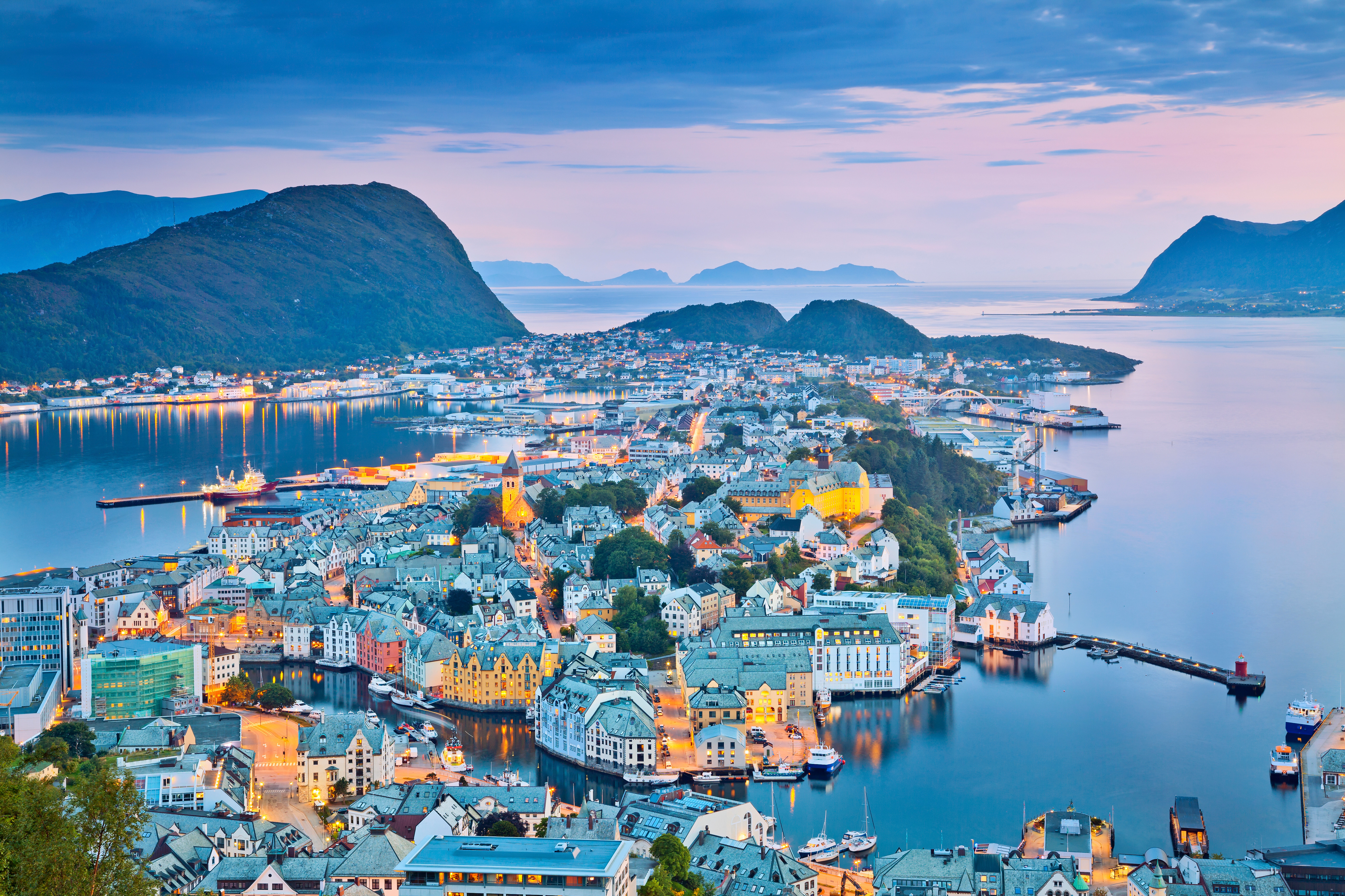 Alesund in Norway, near the breathtaking Geirangerfjord, is the perfect spot to experience Frozen’s icy landscapes. Photo / 123rf