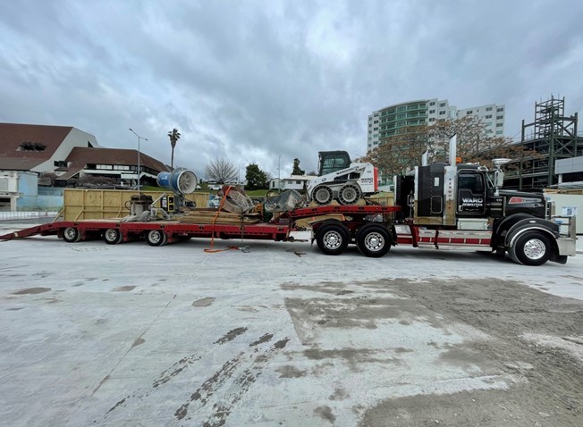 Last load of demolition equipment leaving the Willow St site.  Photo / Supplied