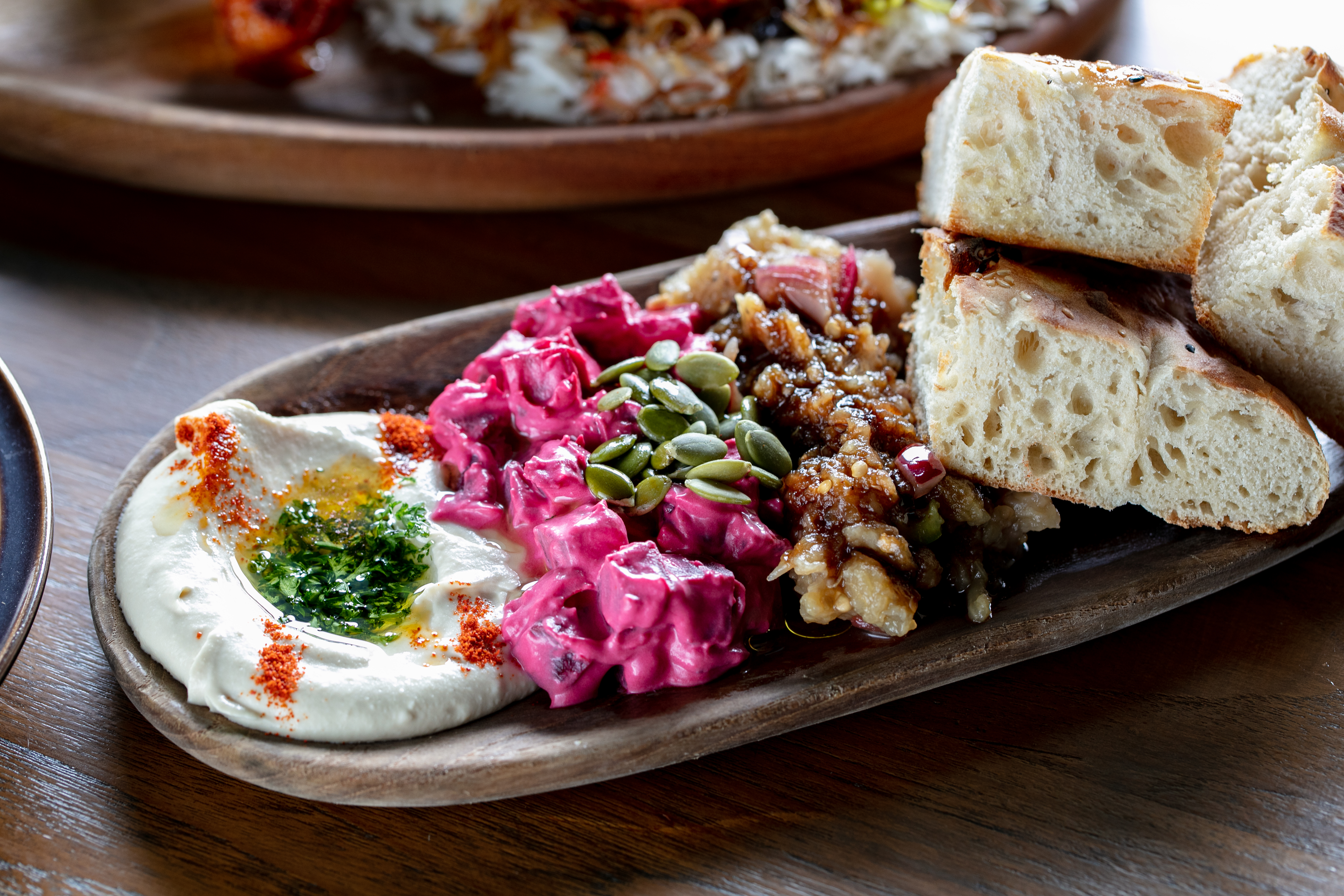 The mixed dips on the menu at Tapsi restaurant in Dominion Rd. Photo / Babiche Martens