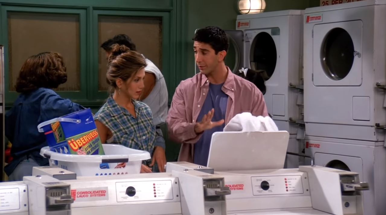 Ross and Rachel hit the laundromat on Friends. Photo / Supplied