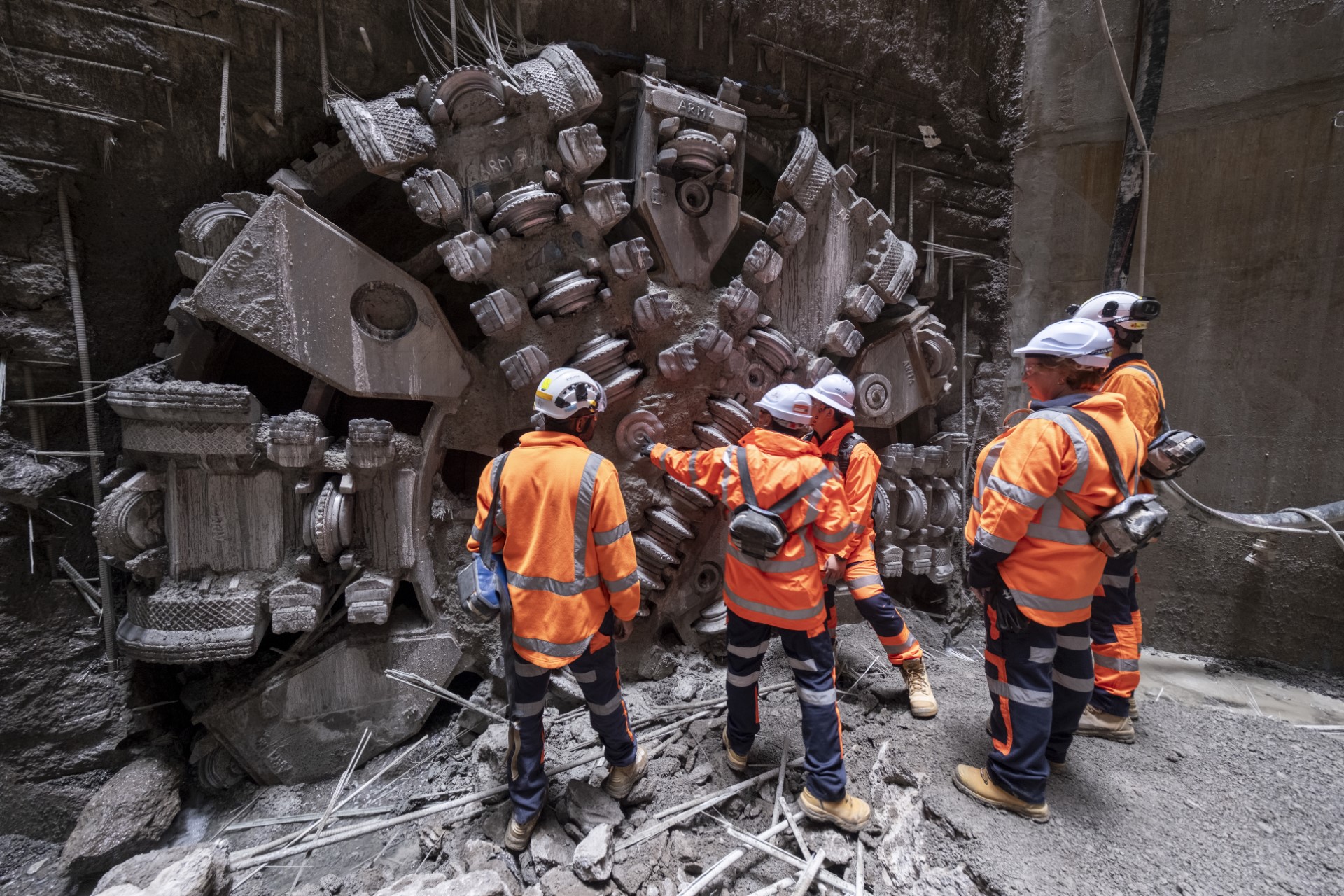 Watercare's tunnel boring machine, Hiwa-i-te-Rangi, has broken through to a shaft in May Rd, Mt Roskill, on its 14.7km journey to central Auckland.