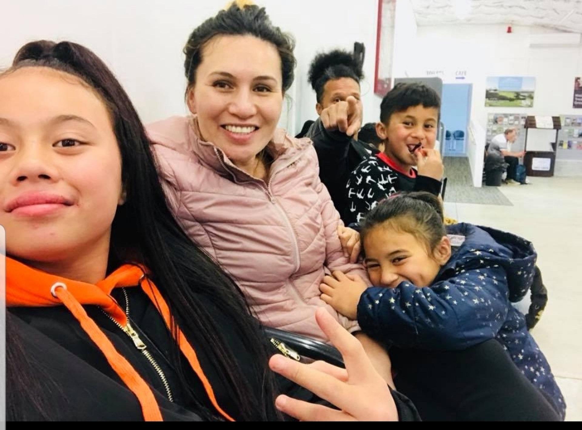 Crystal Lui, second from left, with her family. Patiola (left) Kaye-Lani (middle), Sione (right) and husband Finau, at the back.