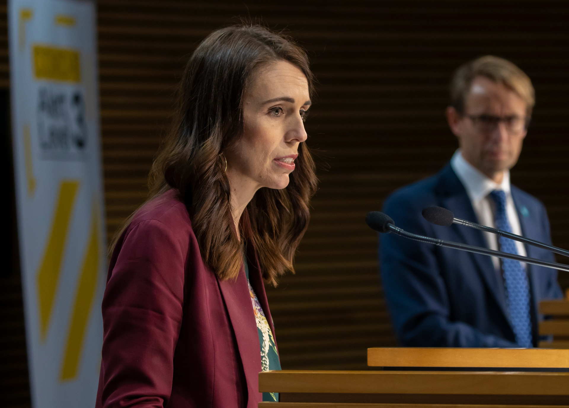Then Prime Minister Jacinda Ardern and health boss Ashley Bloomfield at one of their regular 1pm Covid press conferences. Photo / Mark Mitchell