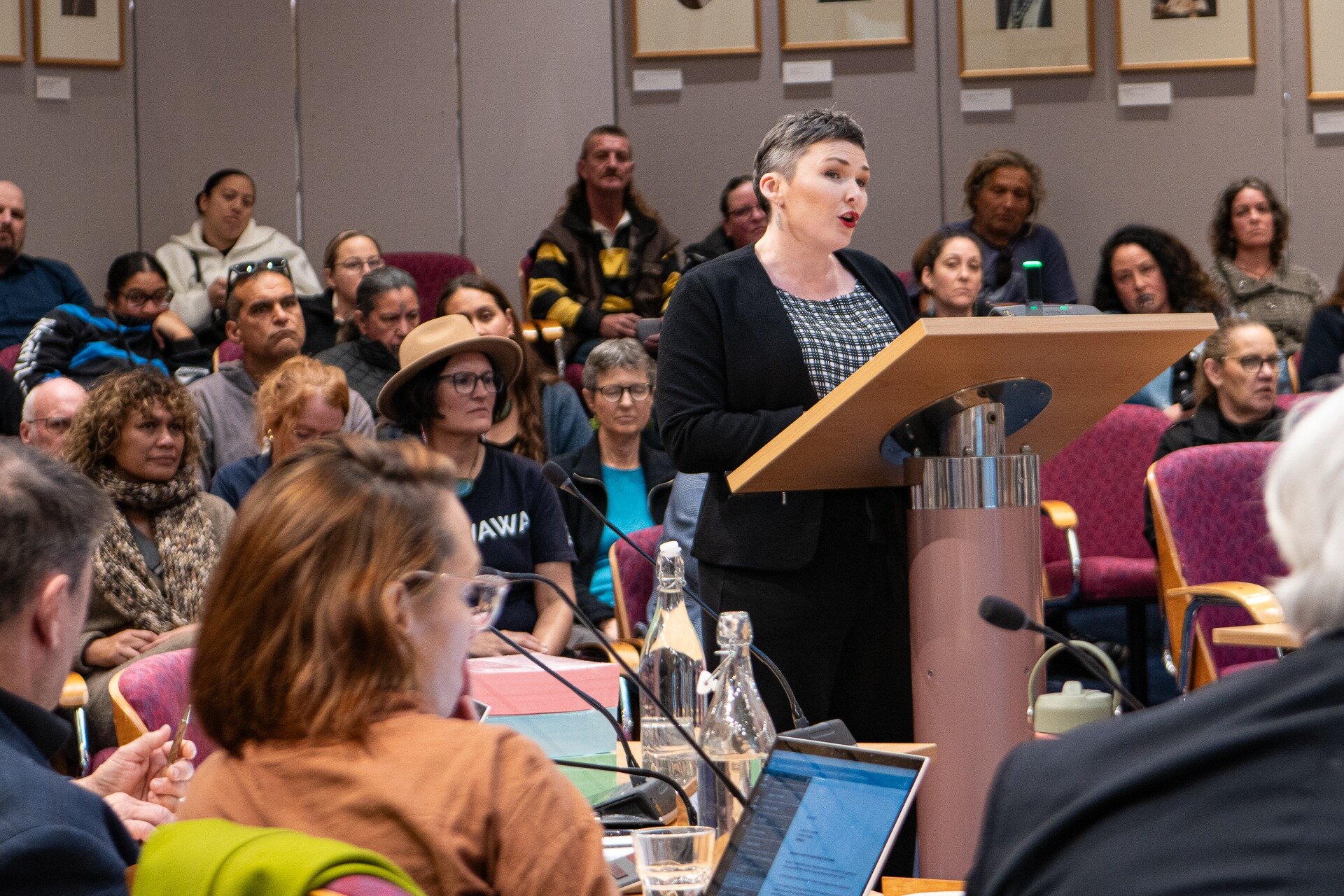 New Plymouth district councillor Amanda Clinton-Gohdes asked fellow councillors whom they believed: scientists, mana whenua and the wider community, or miners with a vested interest. Photo / Te Korimako o Taranaki