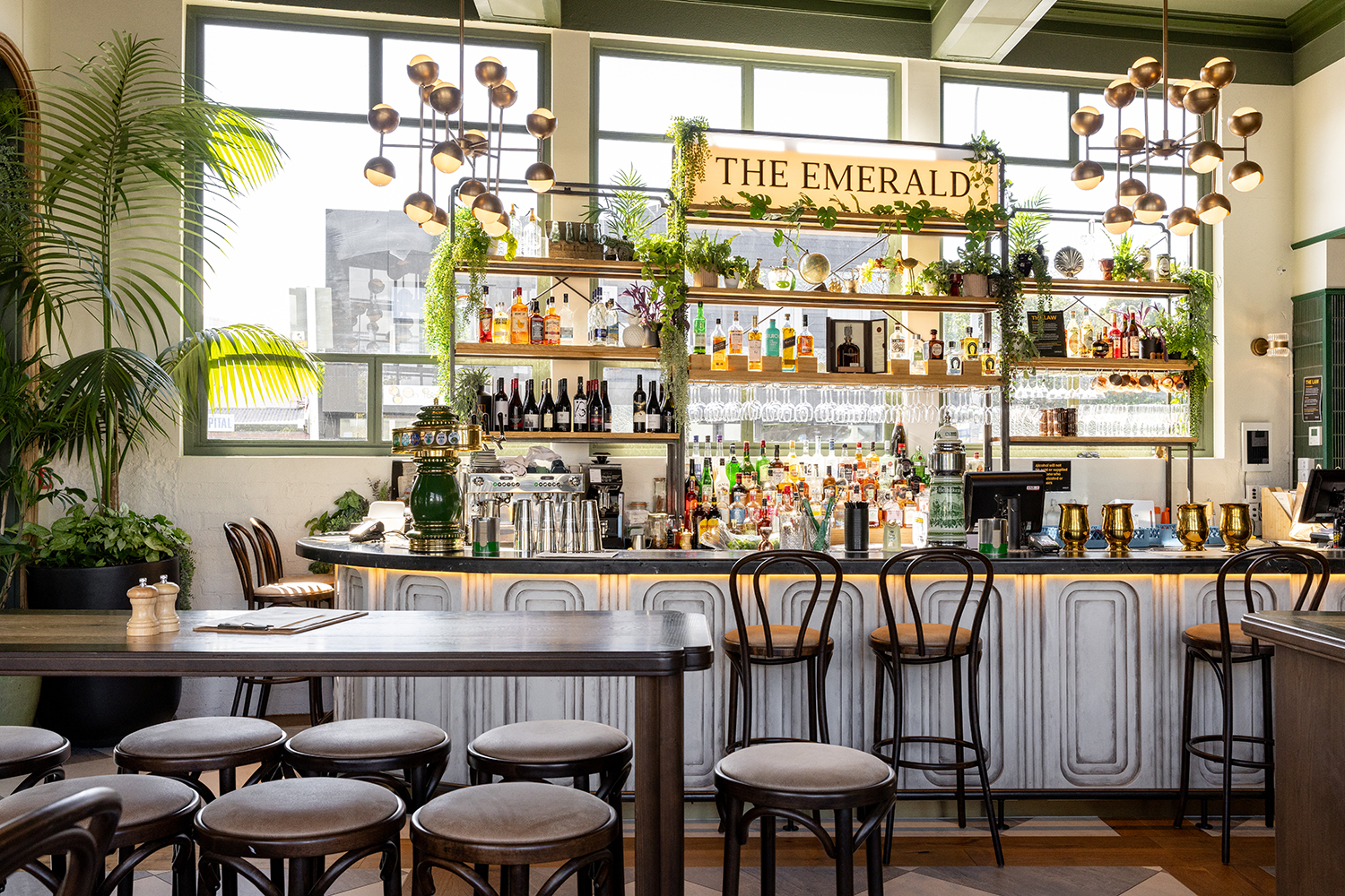 The bar at The Emerald. Photo / Babiche Martens