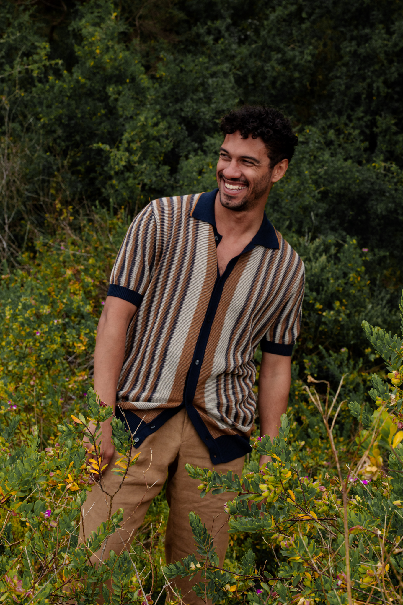 The Riviera polo and linen trouser from Christian Kimber's latest collection. Photo / Supplied