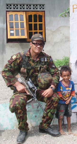 Marcus Amosa during a deployment to Timor.