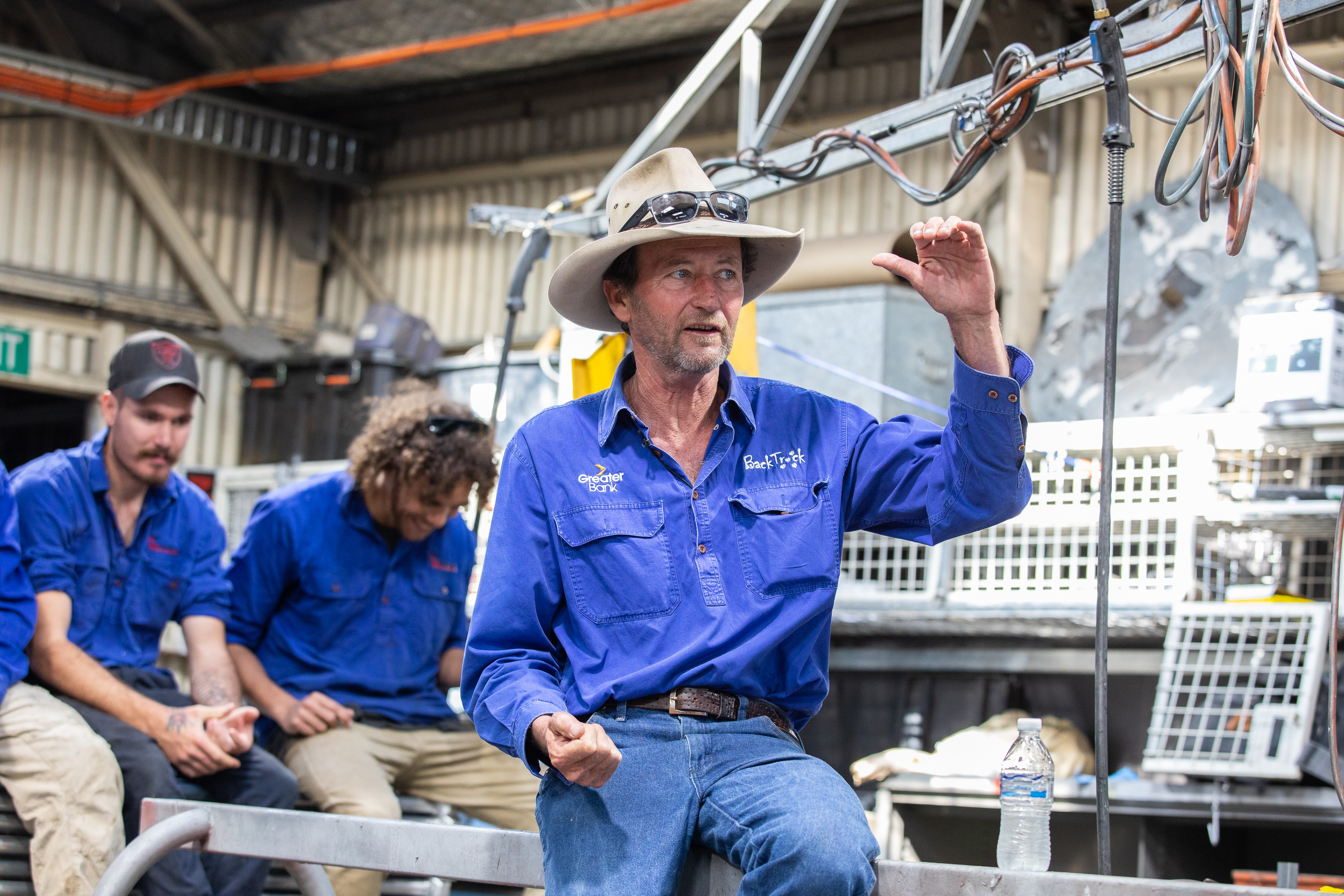 Bernie Shakeshaft talking to his kids. He's a passionate advocate, leader and mate to Armidale youths either in the justice system or on a pathway to criminality. Photo / BackTrack