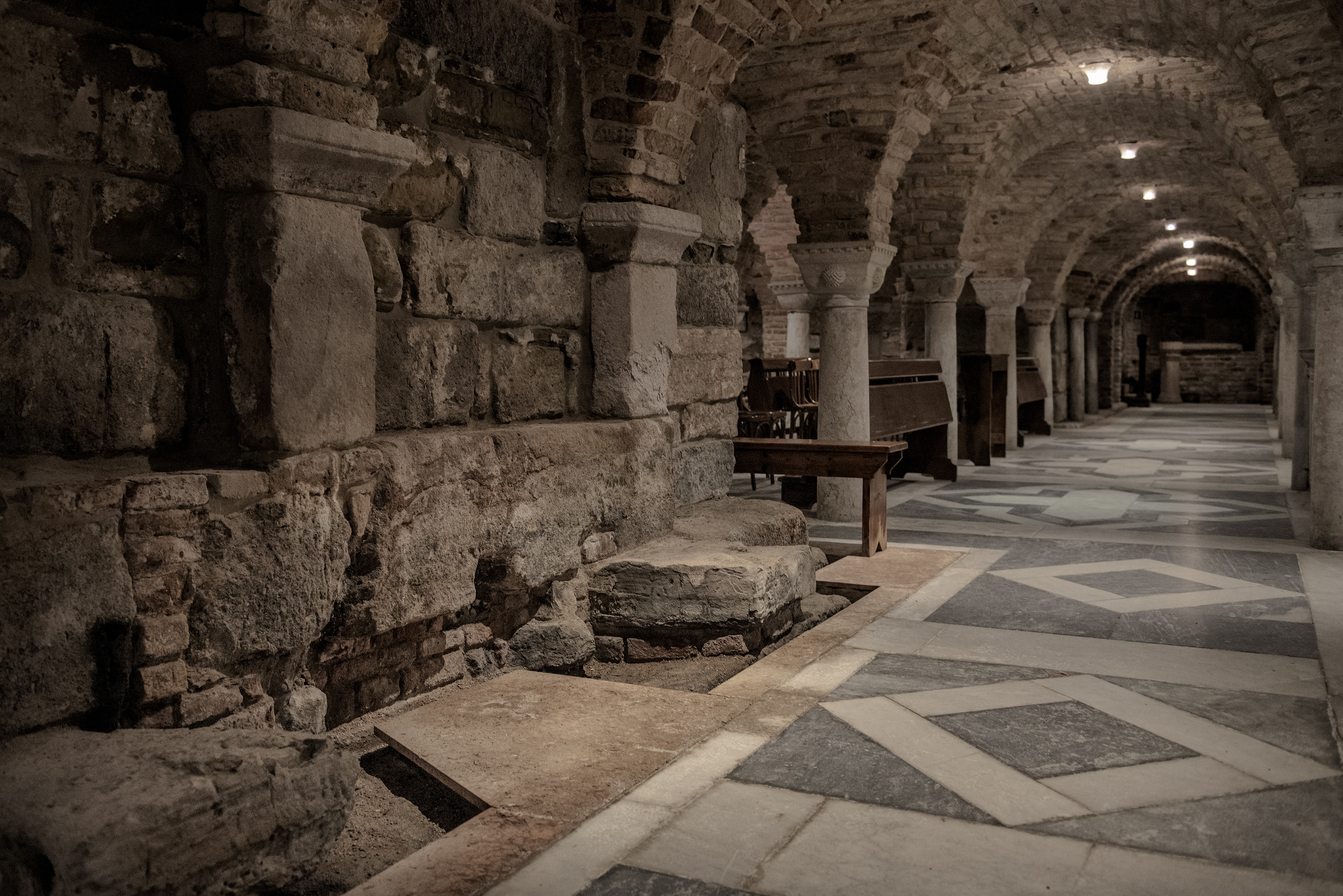Before the sea walls were raised, the crypt below St. Mark’s Basilica suffered serious damage from flooding in 2019. Photo / Laetitia Vancon, The New York Times