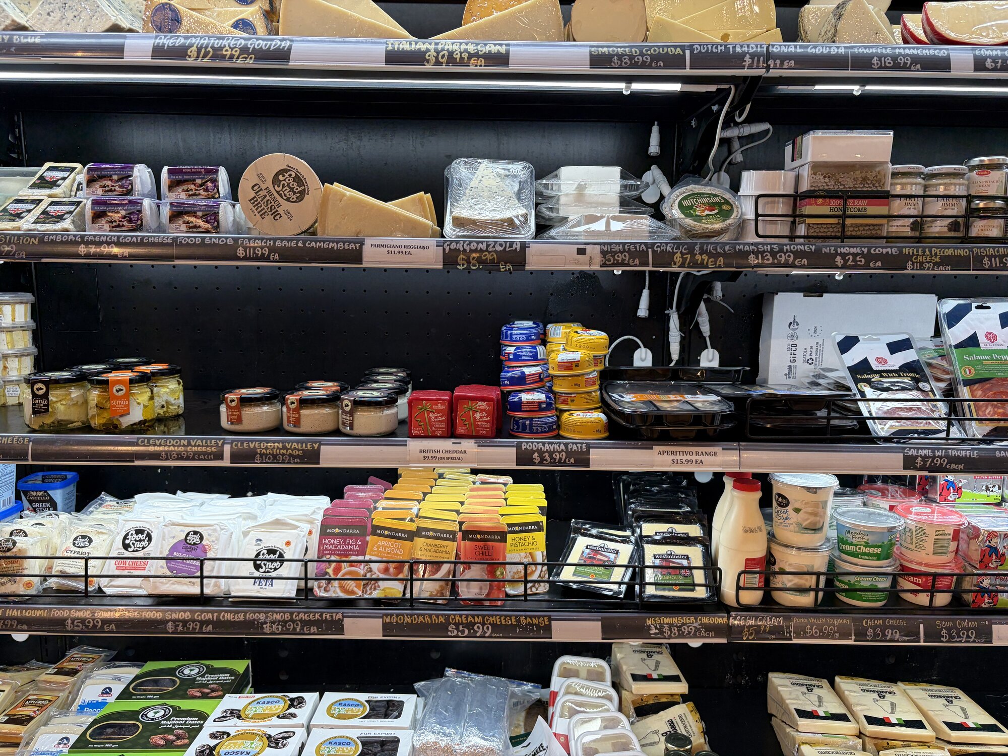 The shelves at Artisan Cheese & Grocer.
