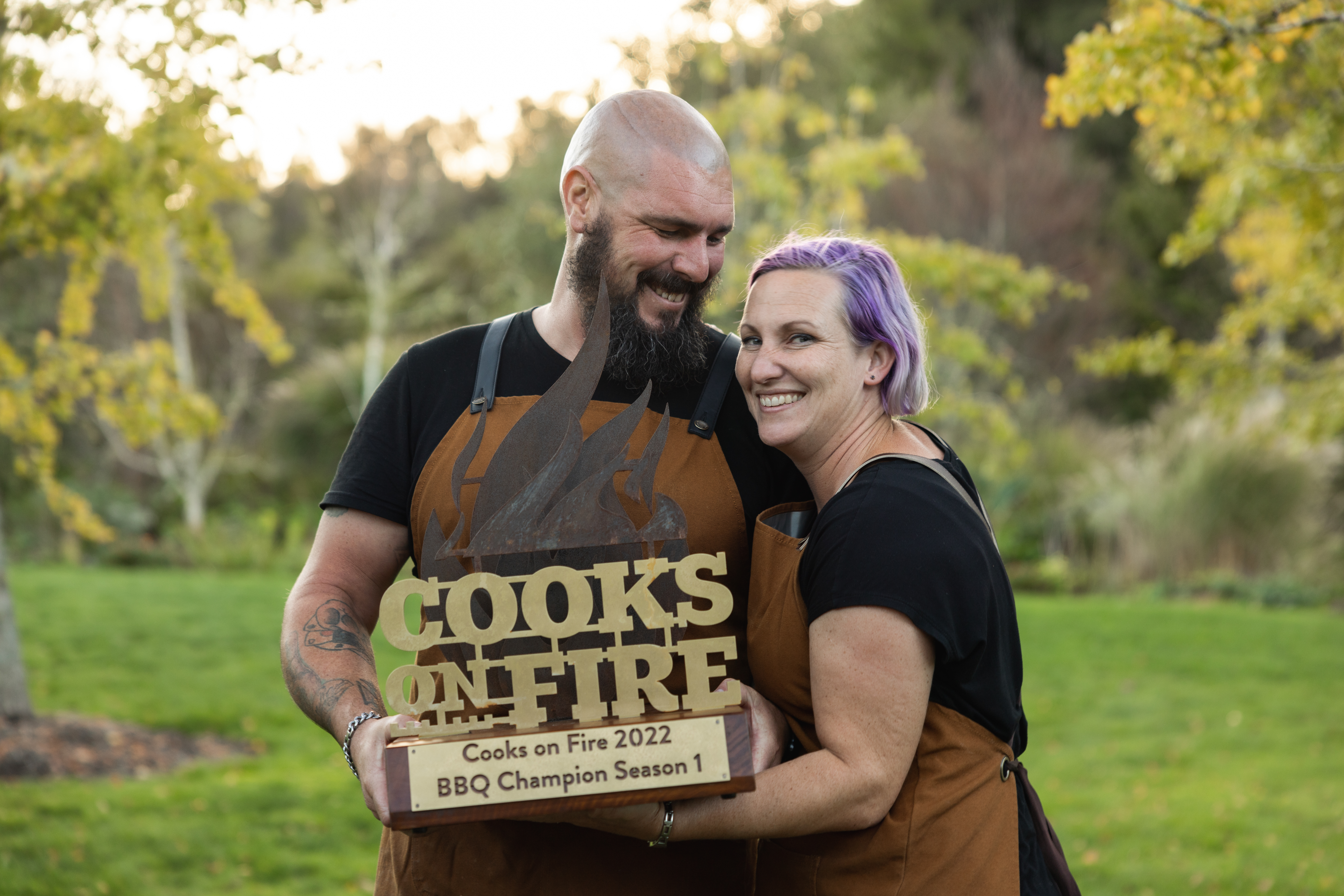Rotorua couple Shaun and Alia Branson won the first TVNZ1 series Cooks On Fire. Photo / Supplied