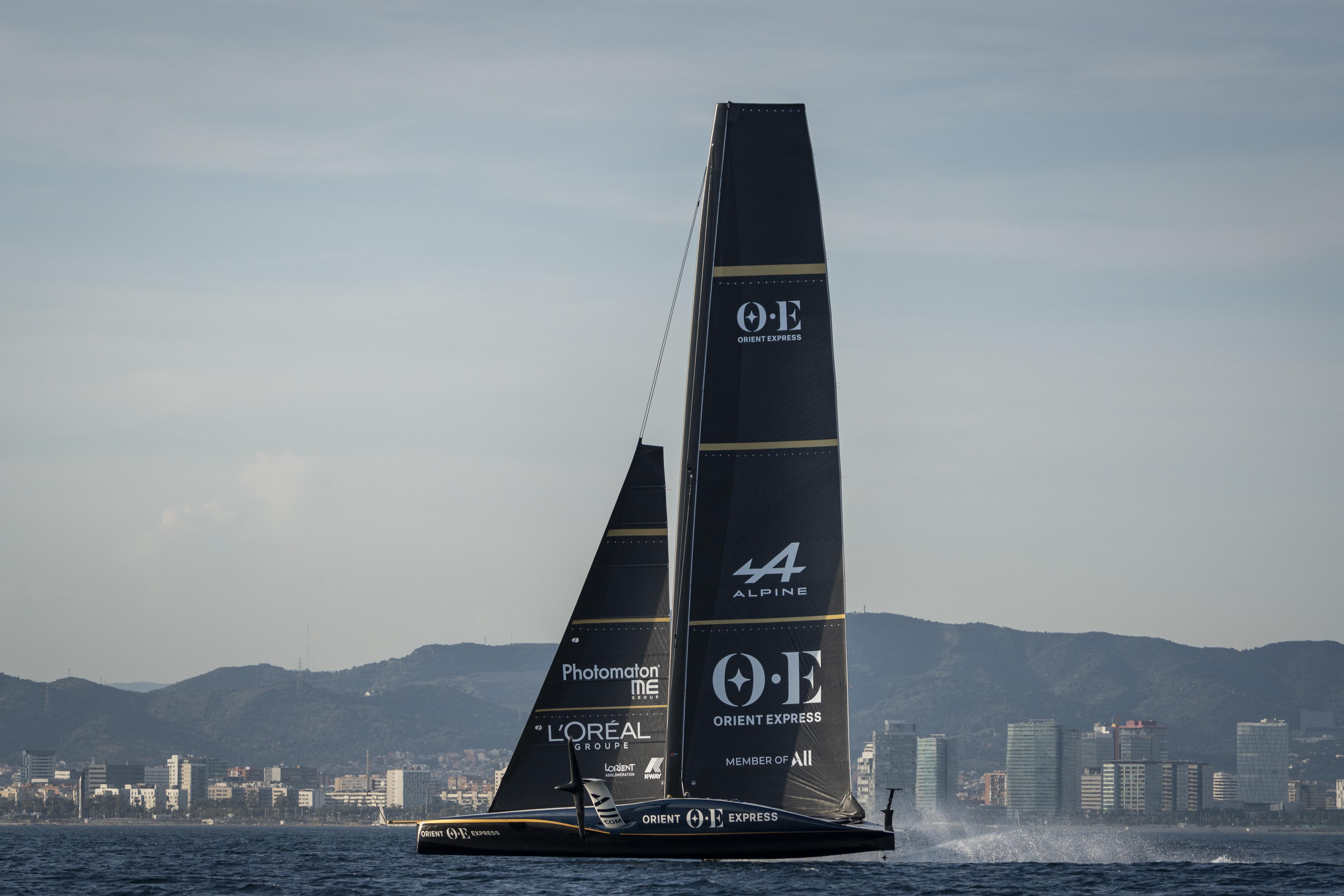 Orient Express Racing Team have been sailing their AC75 over the past couple of weeks. Photo / Alexander Champy-McLean, Orient Express Racing Team