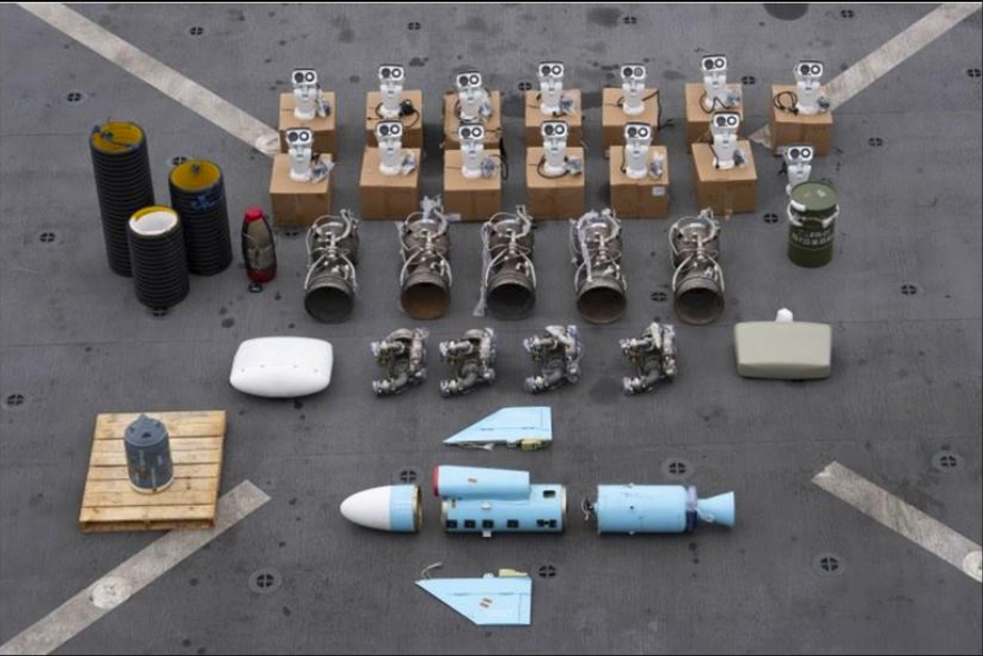 US Navy SEALs seized Iranian-made missile parts and other weaponry from a ship bound for Yemen's Houthi rebels in a raid where two of its commandos went missing. Photo / AP