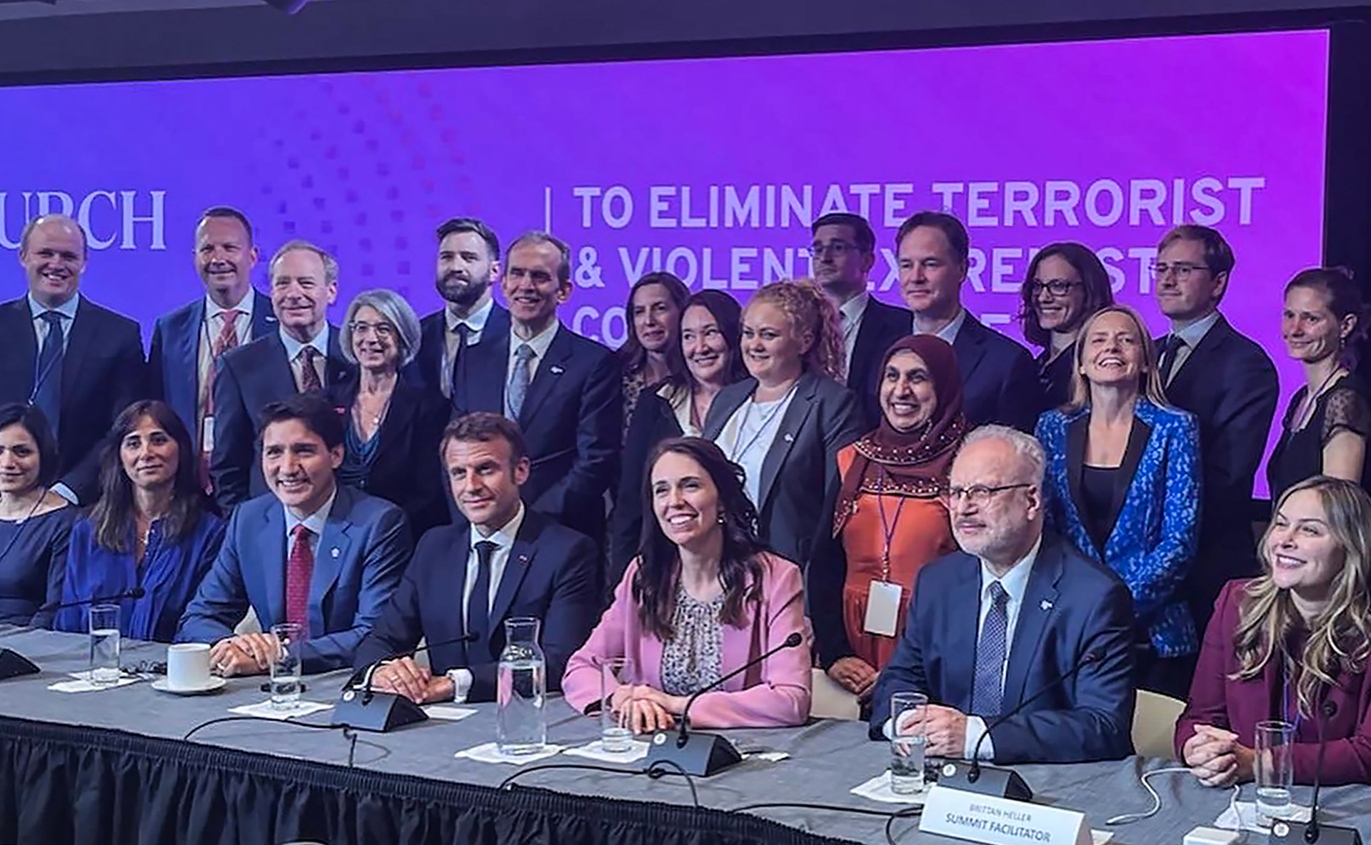 Jacinda Ardern with Canada's PM Justin Trudeau and French PM Emmanuel Macron at the Christchurch Call anti-terrorism event in New York for the United Nations General Assembly. Photo / Supplied