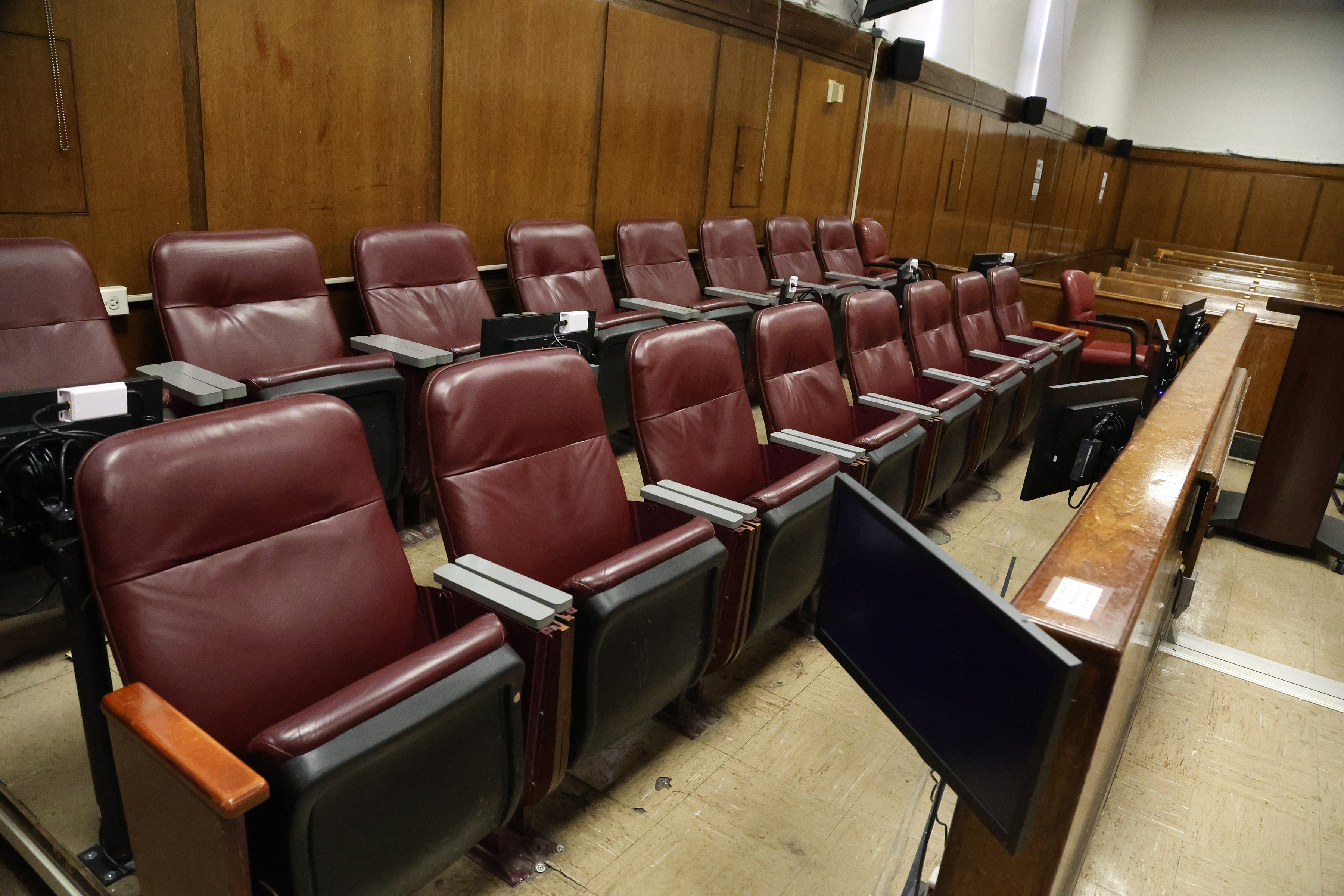 The jury members were seated after the pool of hundreds was thinned by challenges from prosecutors and defence lawyers alike. Photo / Jefferson Siegel, The New York Times