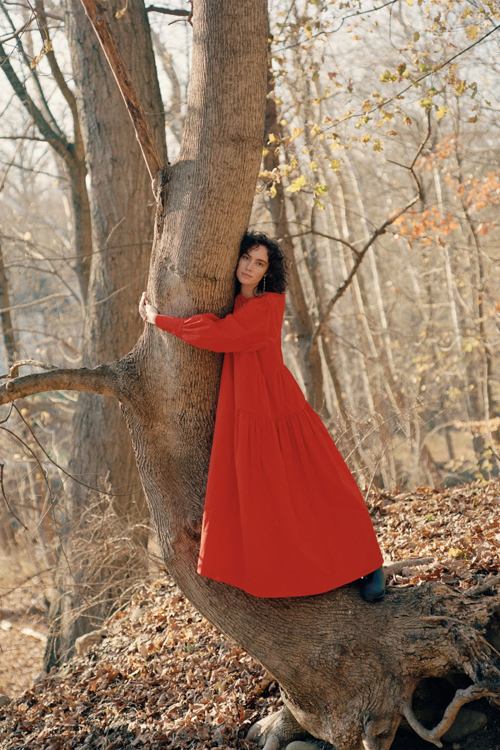 Oosterom's Penelope dress featured on the cover of Viva's Autumn Fashion issue, styled by fashion director Dan Ahwa in upstate New York. Photo / James K. Lowe