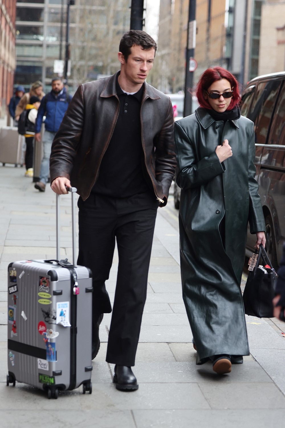Dua Lipa and Callum Turner arriving at London St Pancras Station, London on March 26 after taking the Eurostar from Paris. Photo / GC Images