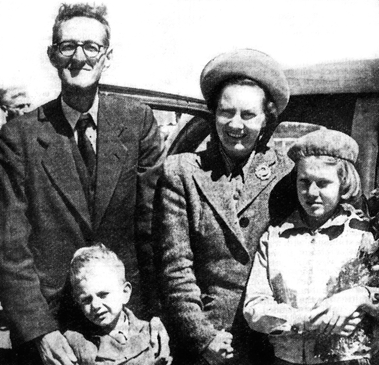 Henry and Hilda Hulme with Juliet and Jonathan soon after they arrived in Christchurch. Photo / NZWW November 1948