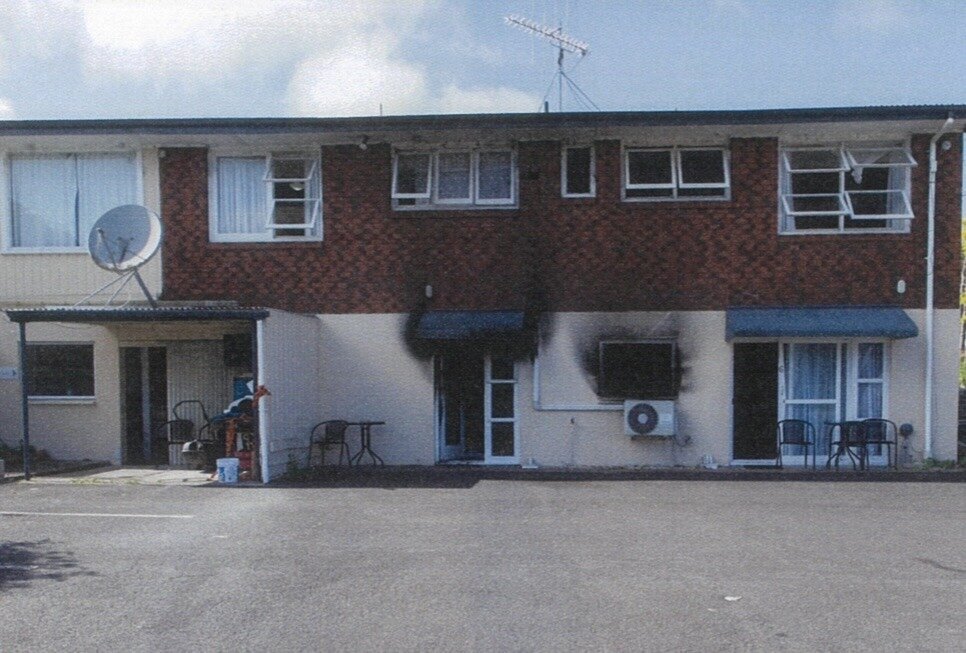 Curtis Milne set fire to a central unit on the building's ground floor, waking the motel managers sleeping in the unit above.