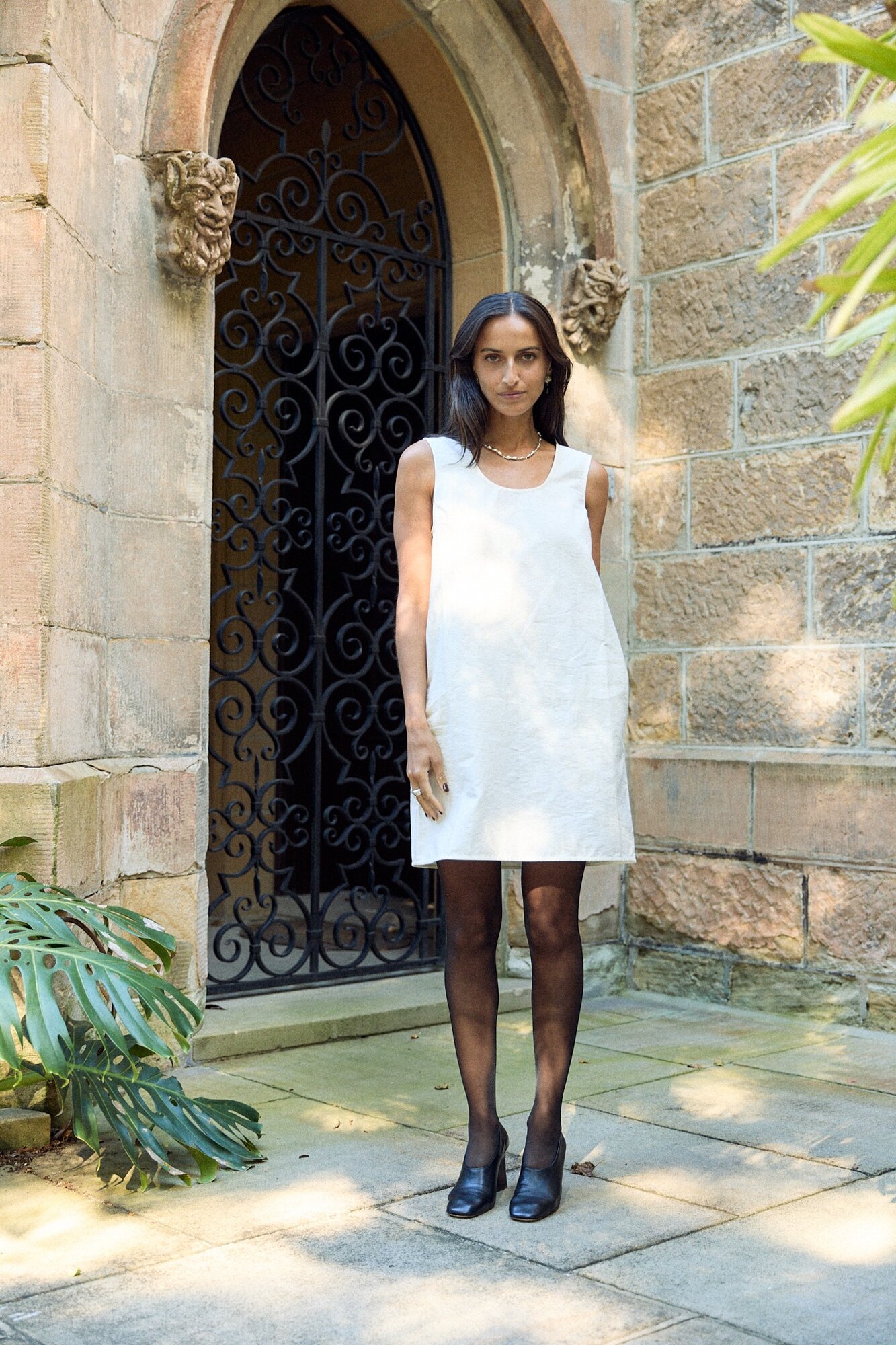 A textured cotton mini dress from the 2026 cruise collection. 