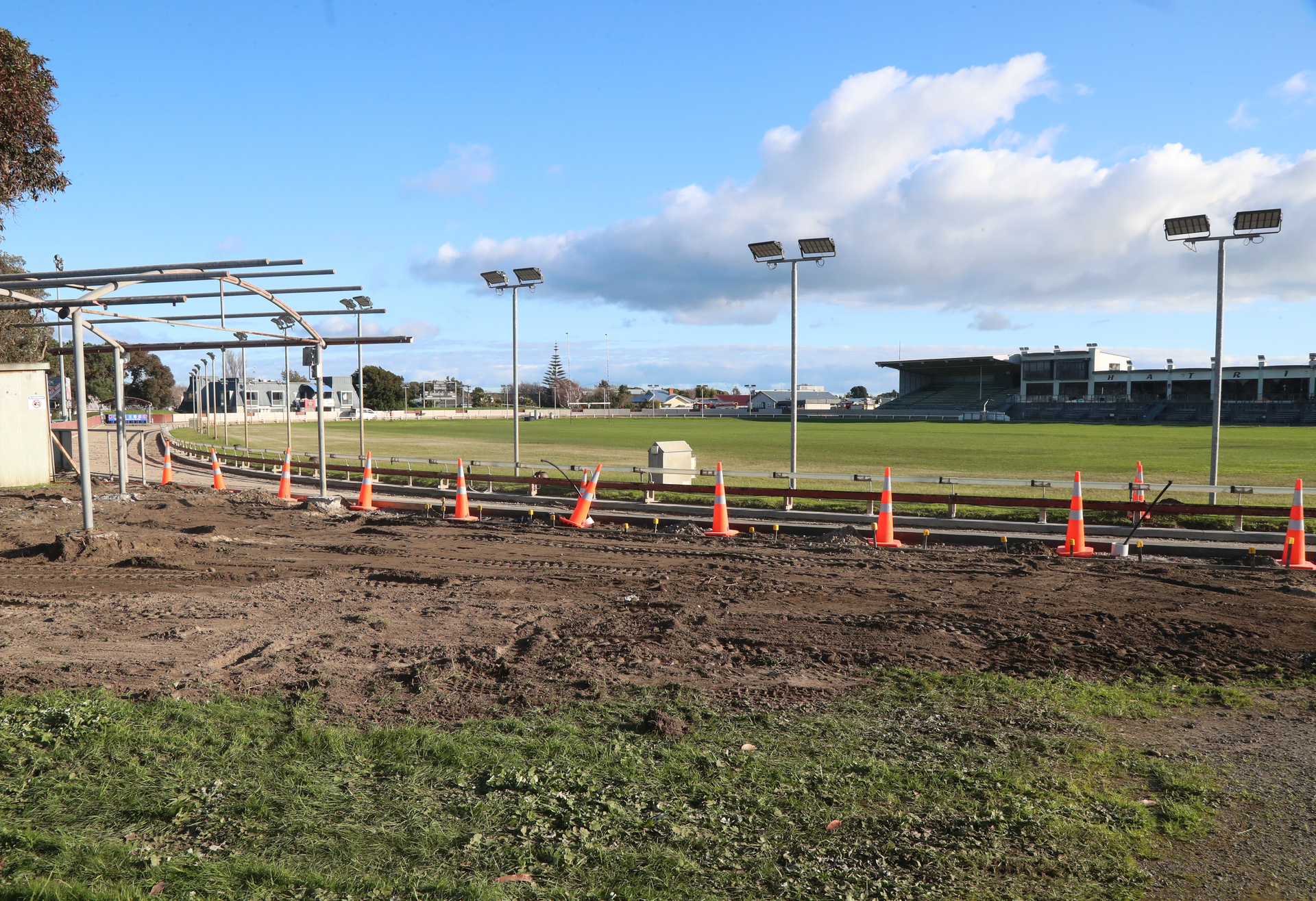 Work was done to improve the round track at Hatrick Raceway earlier this year. A straight track on the neighbouring thoroughbred racecourse is expected to open next year. Photo / Bevan Conley