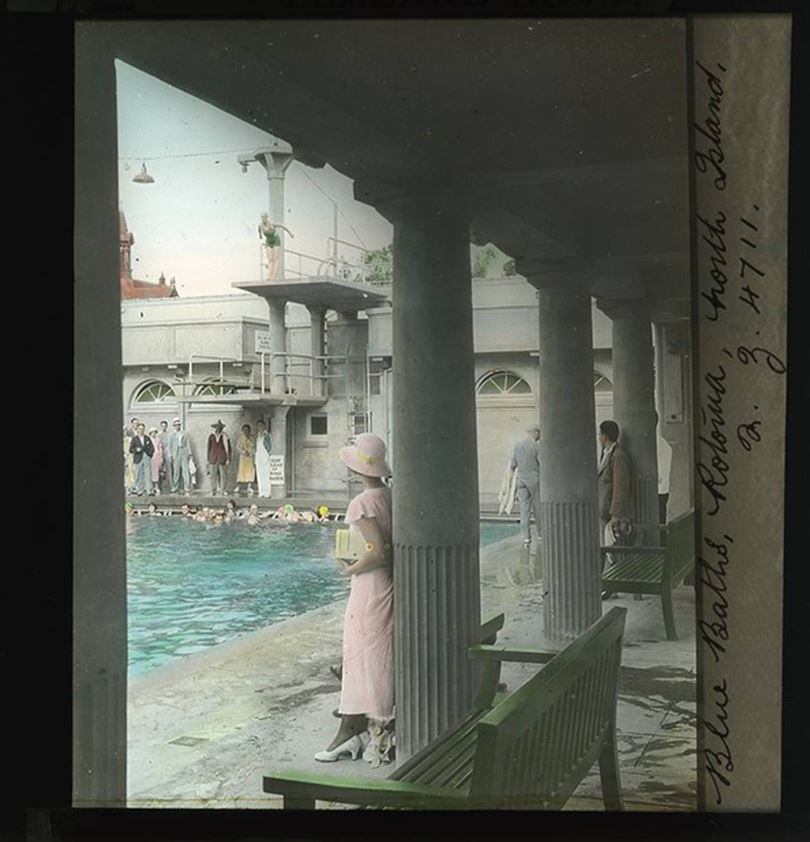 Blue Baths, 1930s. Photographer unknown. Reproduced with permission of Rotorua Museum Te Whare Taonga o Te Arawa. Photo / Supplied
