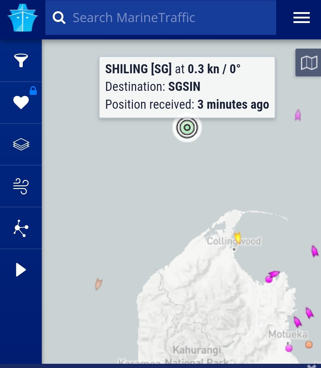 Container ship Shiling has put out a mayday call as it lists off the coast of the South Island. Photo / MarineTraffic.com