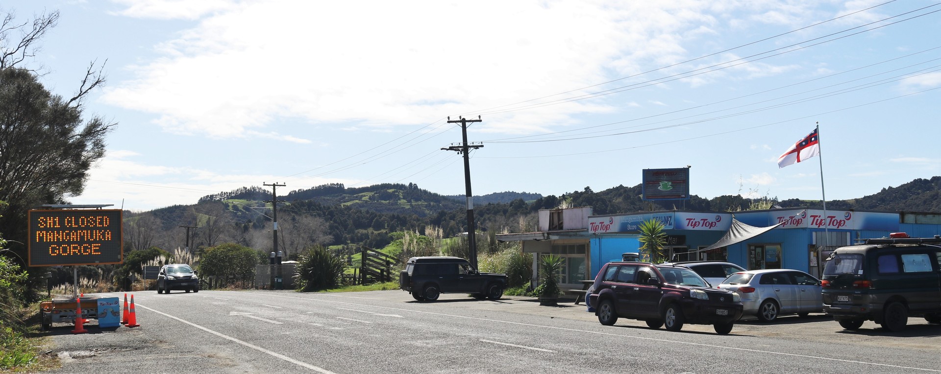 Mangamuka Dairy is the town's social and commercial hub. Photo / Peter de Graaf 
