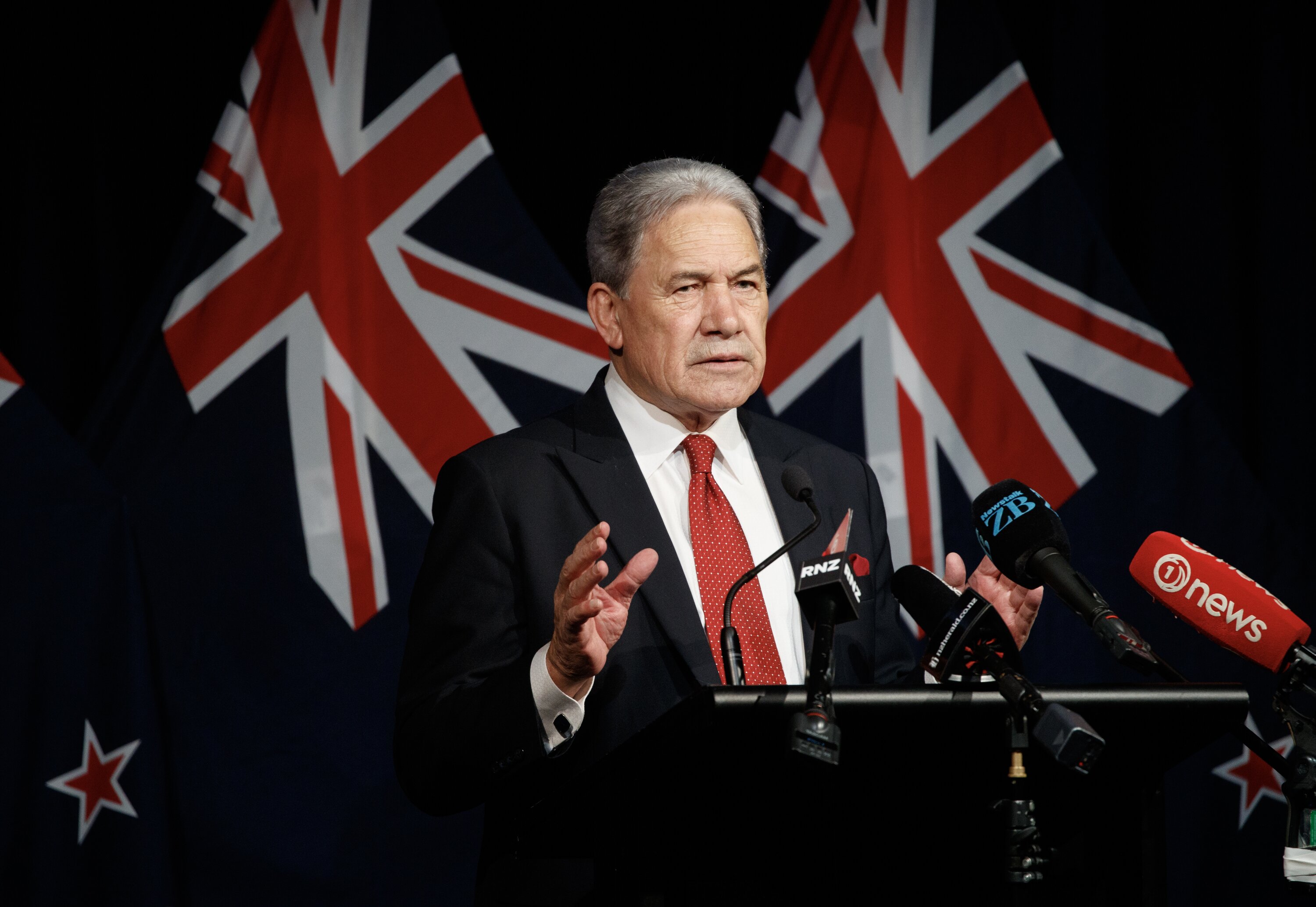 NZ First leader Winston Peters was very critical of Labour during his speech. Photo / Mark Mitchell