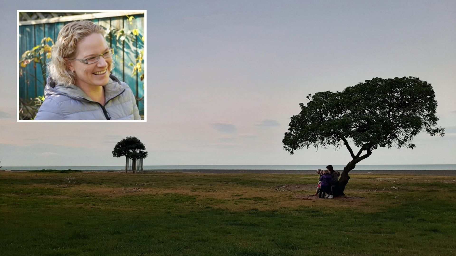 Sarah Grant (also inset) waiting near Marine Parade with her daughters for a previous rocket launch.