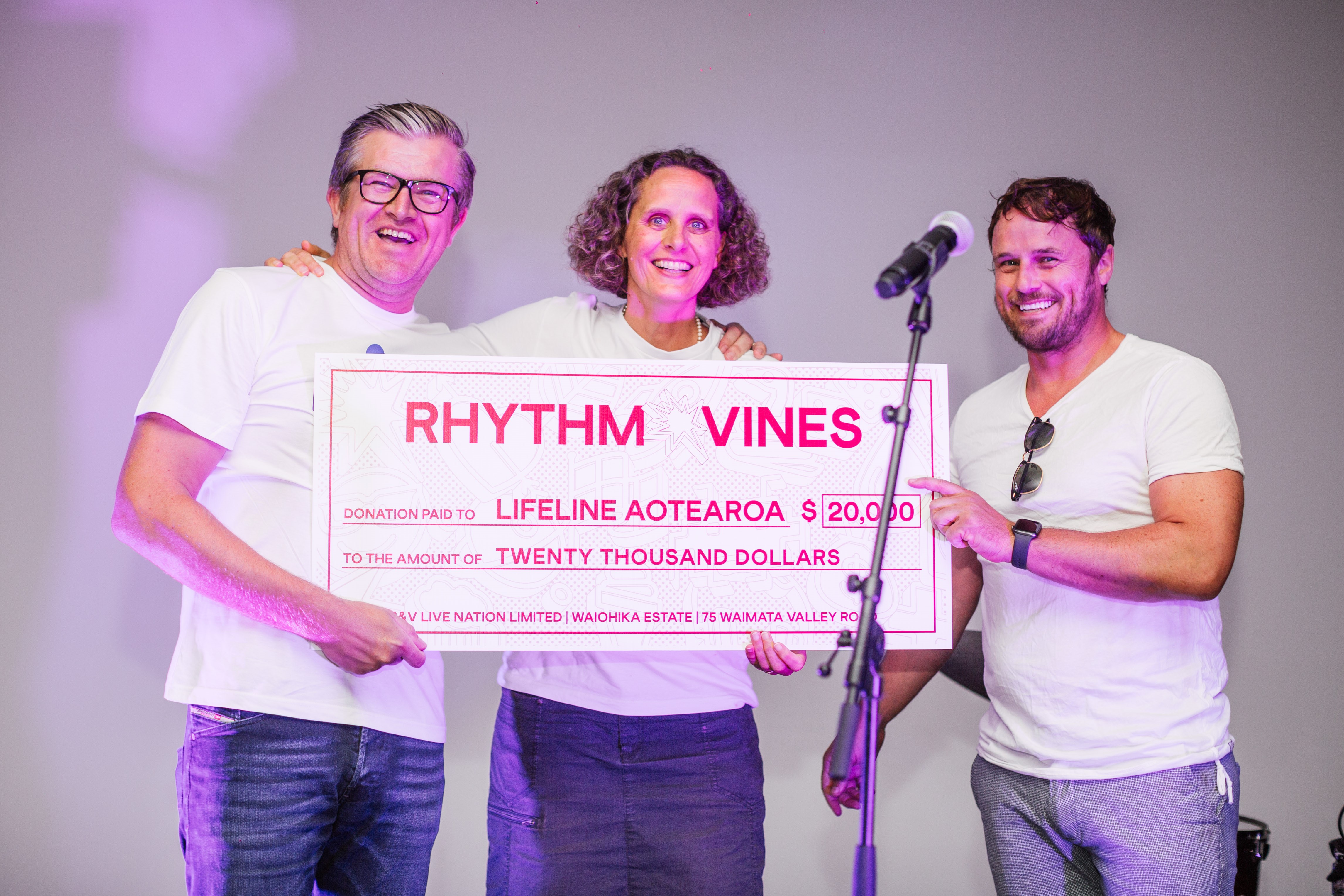 Rhythm and Vines has donated to Lifeline Aotearoa for more than five years.