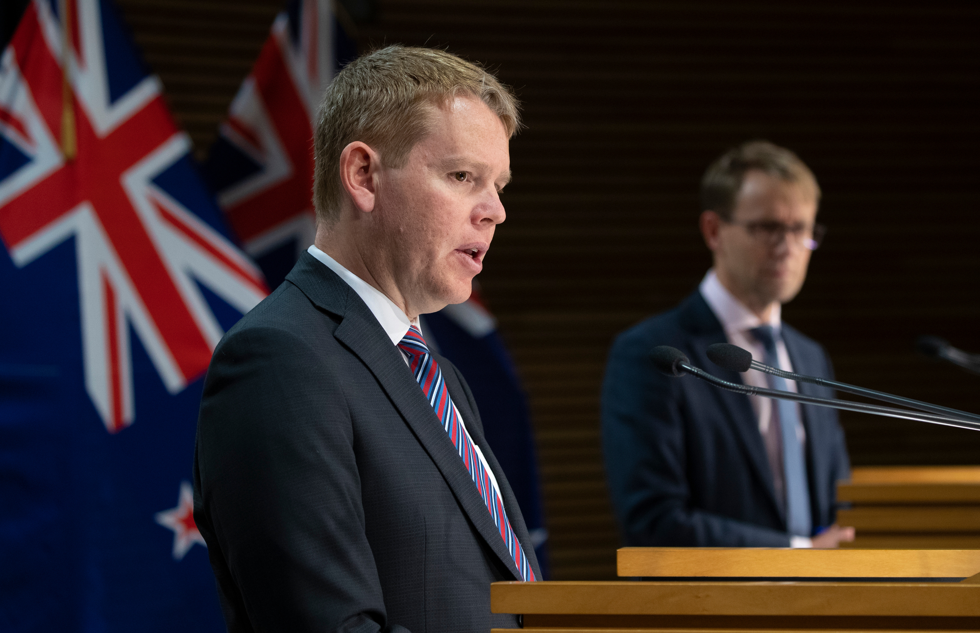 Covid-19 Response Minister Chris Hipkins and director-general of health Dr Ashley Bloomfield are appearing before select committee today to be grilled on the Covid response. Photo / Mark Mitchell