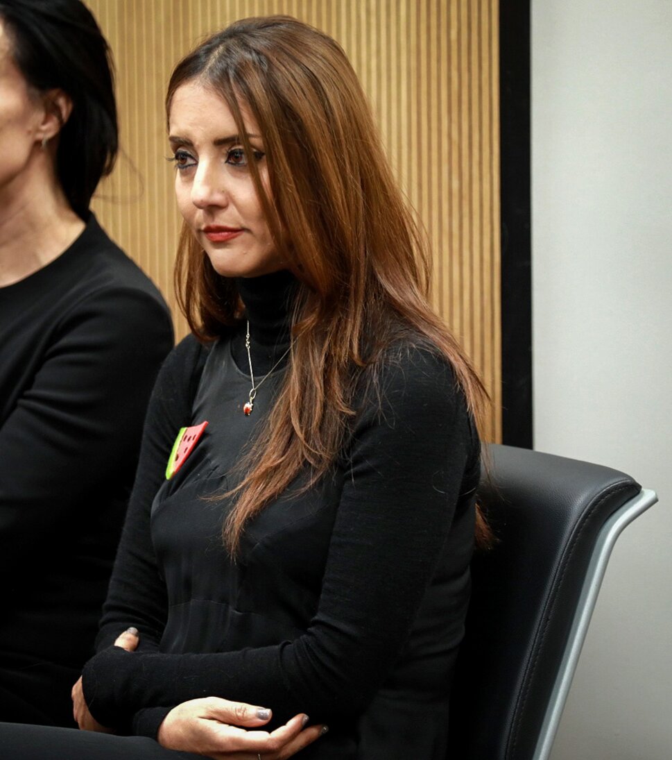 Golriz Ghahraman in the Auckland District Court for sentencing on shoplifting charges. Photo / Nick Monro, RNZ